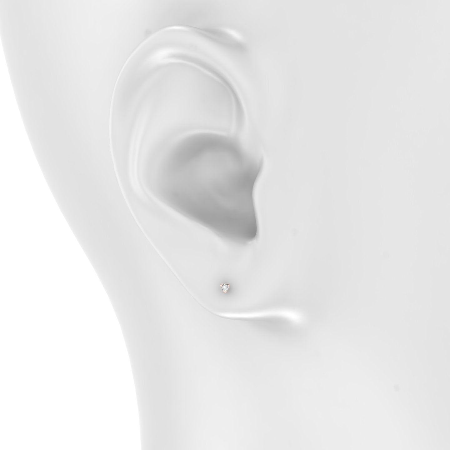 Leda | 18k Rose Gold 2 mm Round Diamond Earring