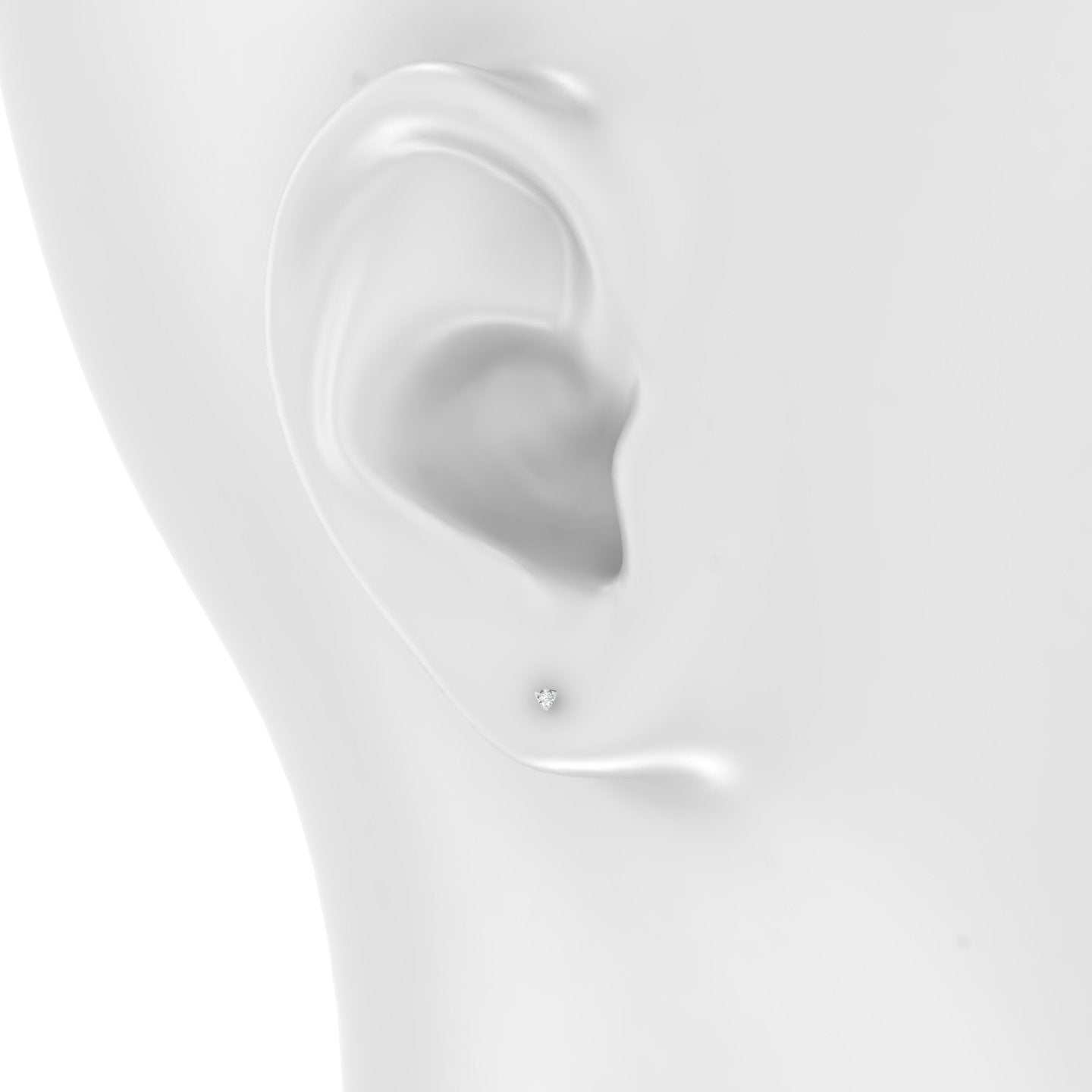 Leda | 18k White Gold 2 mm Round Diamond Earring