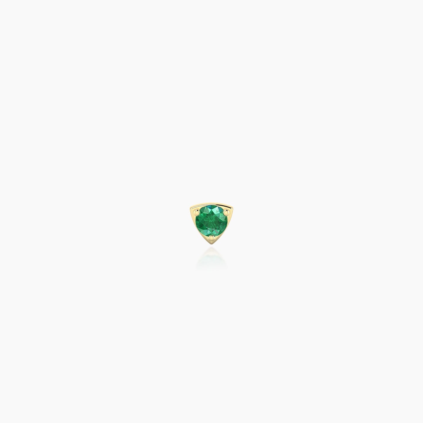 Leda | 18k Yellow Gold 5 mm 3 mm Round Emerald Nostril Piercing