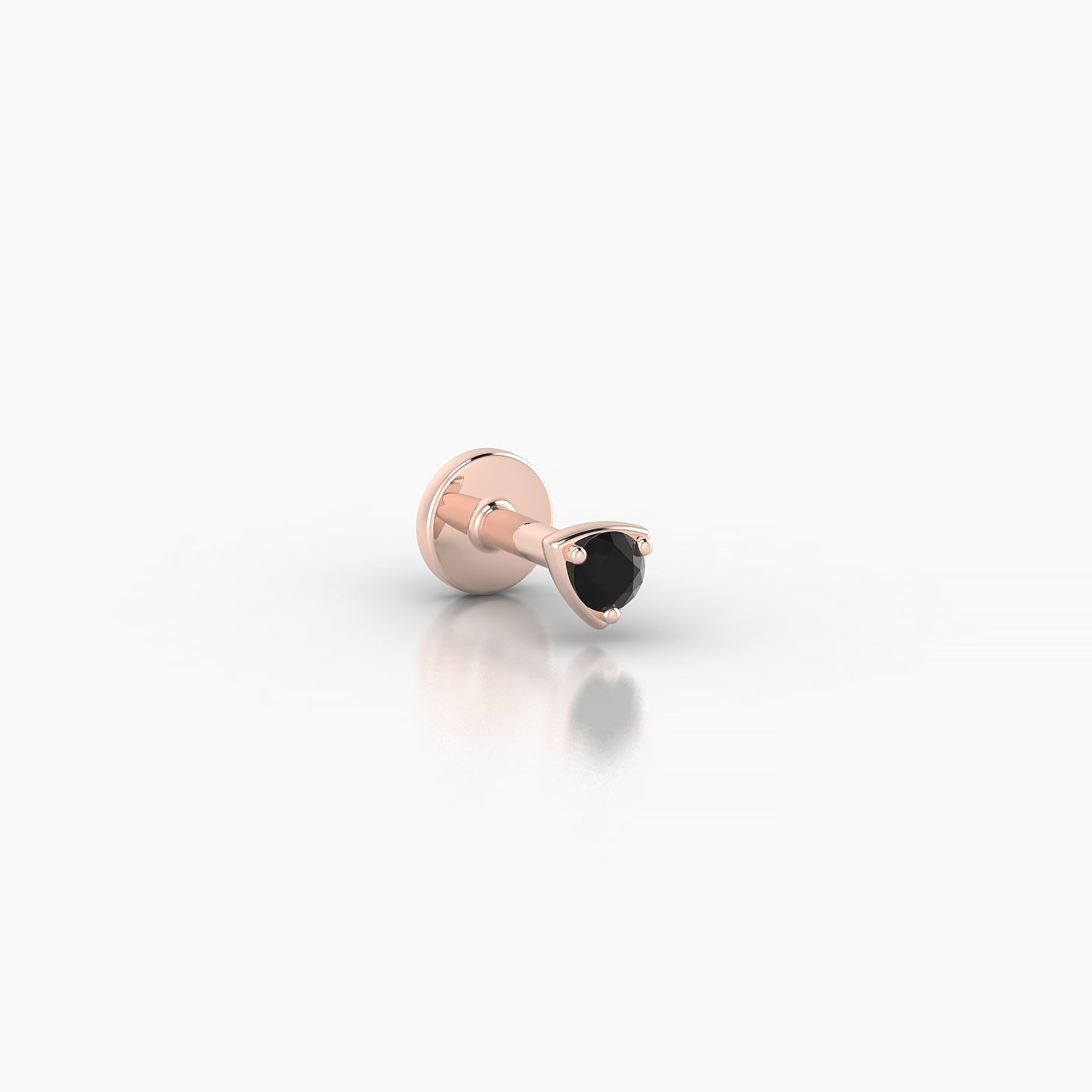 Leda | 18k Rose Gold 5 mm 3 mm Round Black Diamond Nostril Piercing