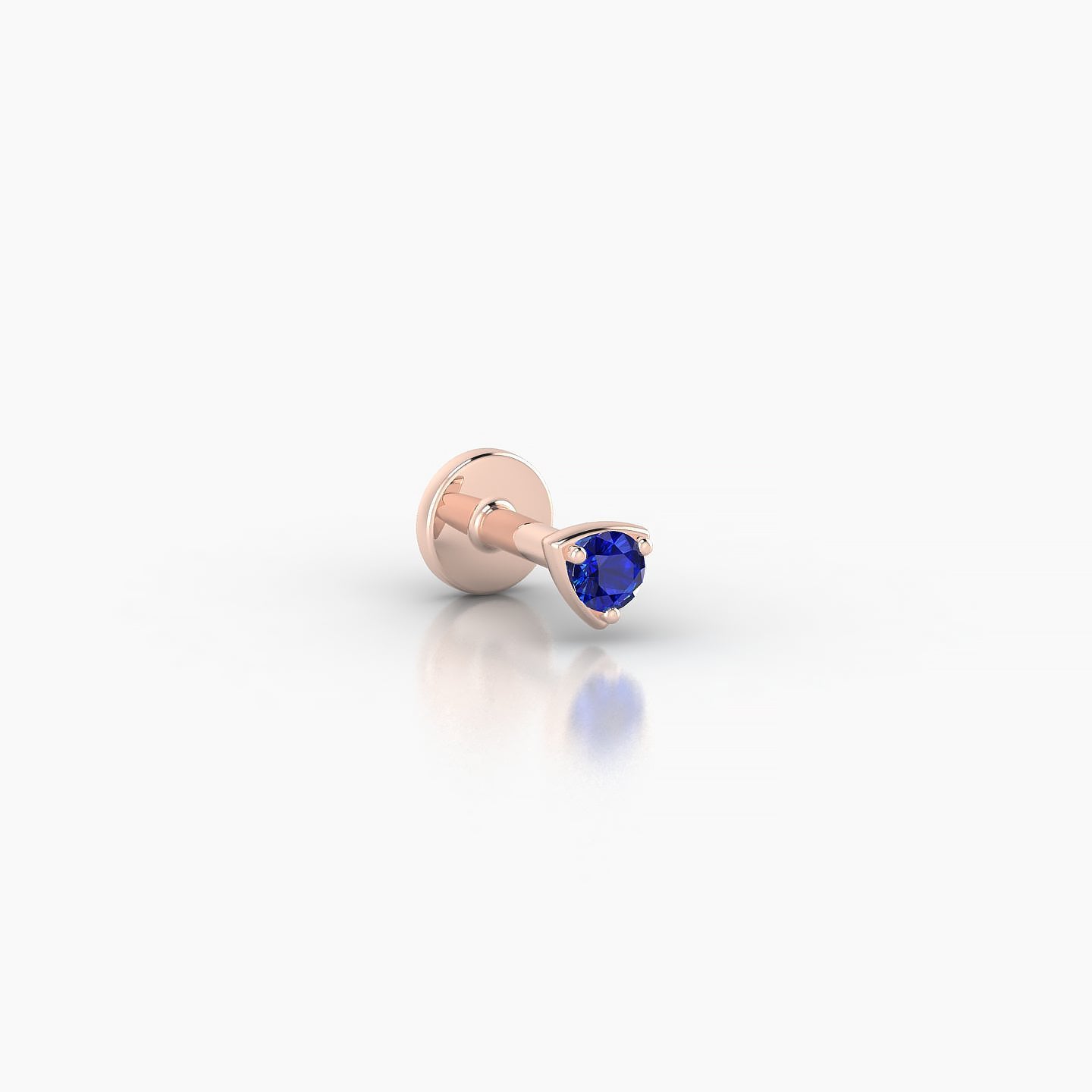 Leda | 18k Rose Gold 5 mm 3 mm Round Sapphire Nostril Piercing