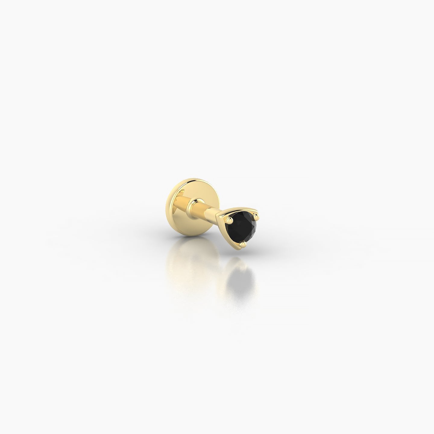 Leda | 18k Yellow Gold 5 mm 3 mm Round Black Diamond Nostril Piercing