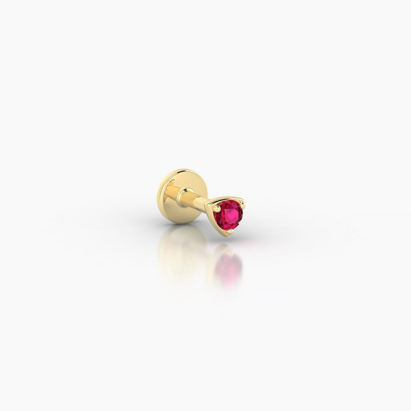 Leda | 18k Yellow Gold 5 mm 3 mm Round Ruby Nostril Piercing