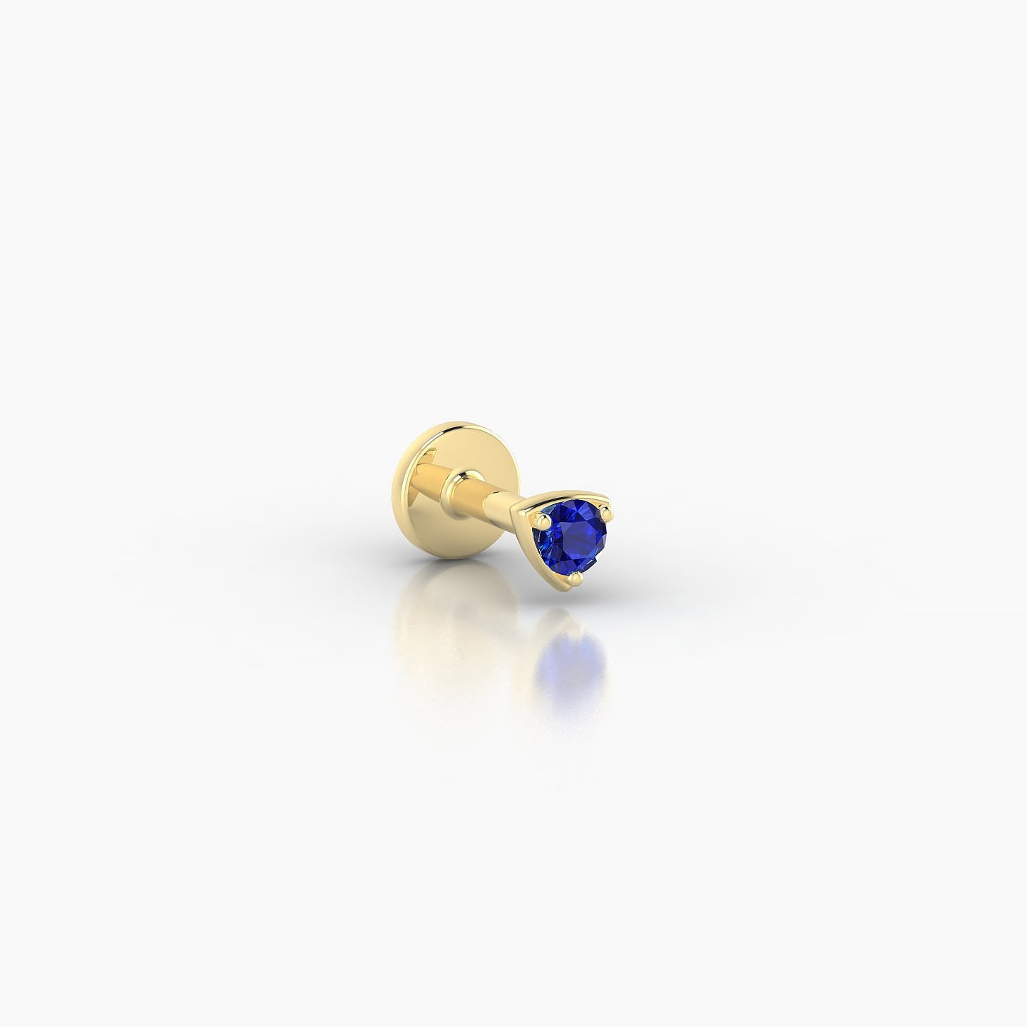 Leda | 18k Yellow Gold 5 mm 3 mm Round Sapphire Nostril Piercing