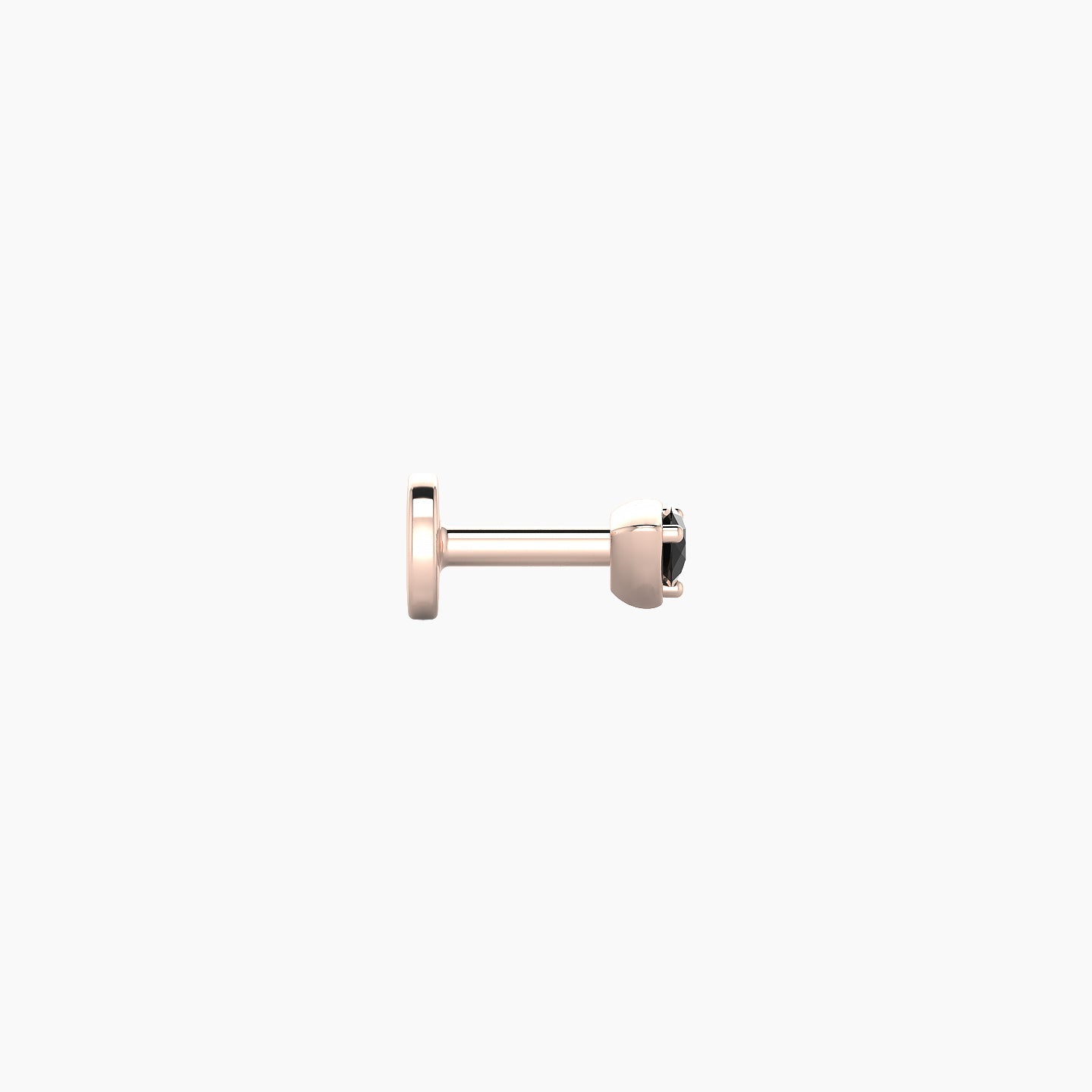 Leda | 18k Rose Gold 5 mm 3 mm Round Black Diamond Nostril Piercing