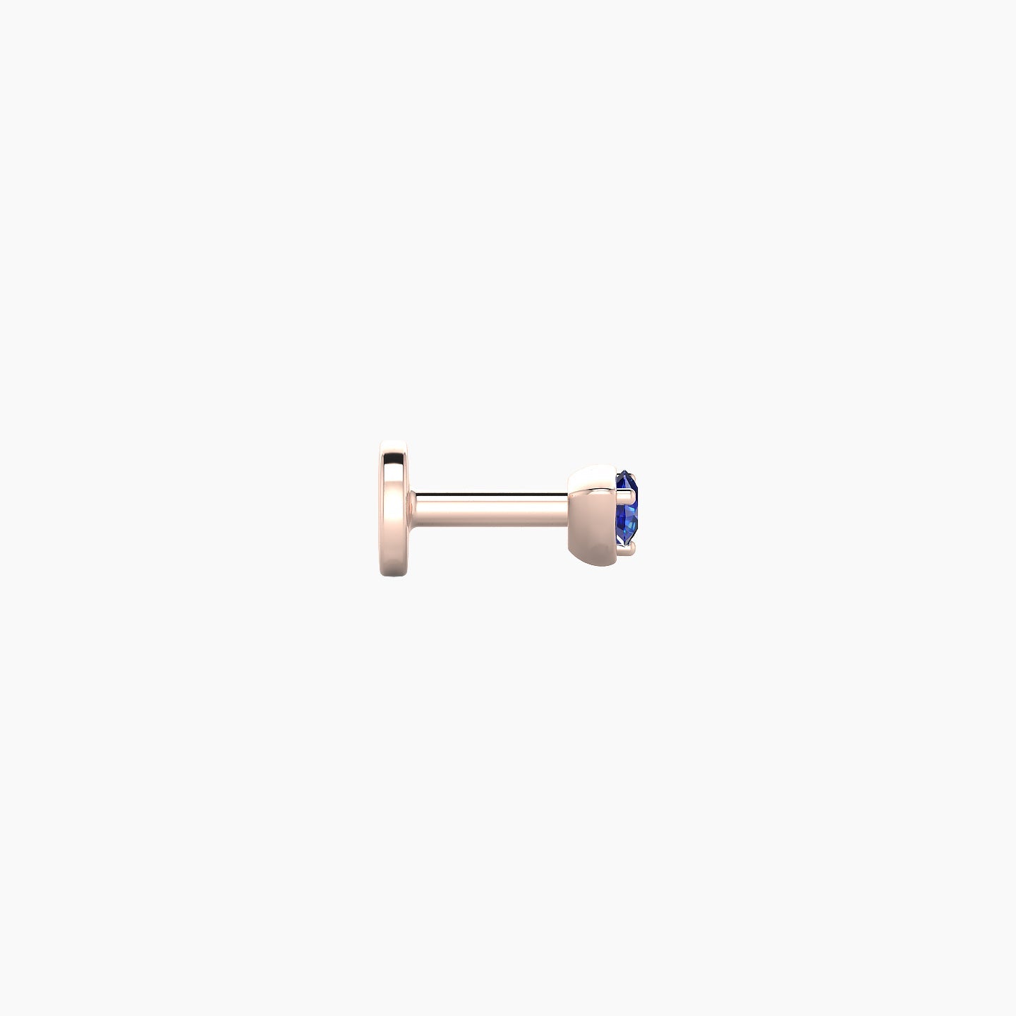 Leda | 18k Rose Gold 5 mm 3 mm Round Sapphire Nostril Piercing