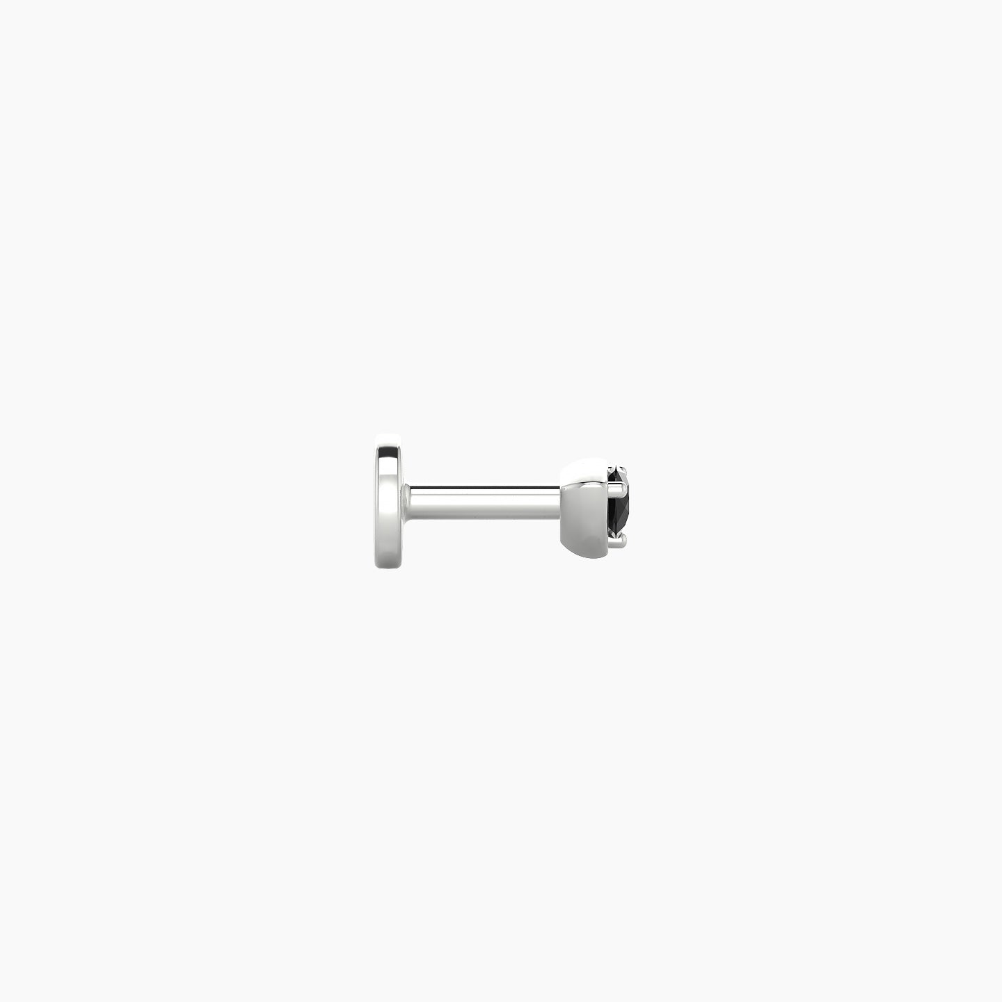 Leda | 18k White Gold 5 mm 3 mm Round Black Diamond Nostril Piercing