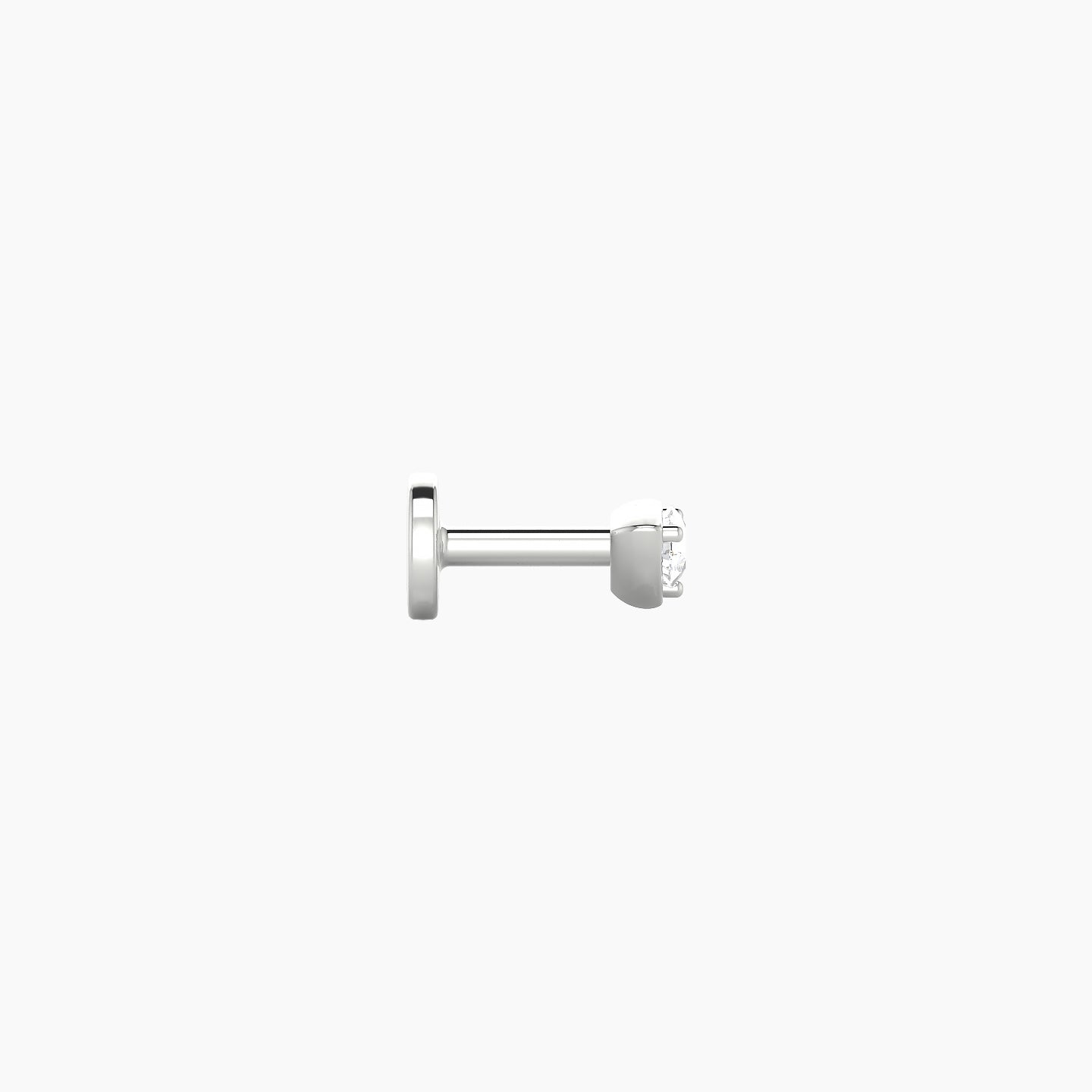 Leda | 18k White Gold 3 mm 5 mm Round Diamond Nostril Piercing