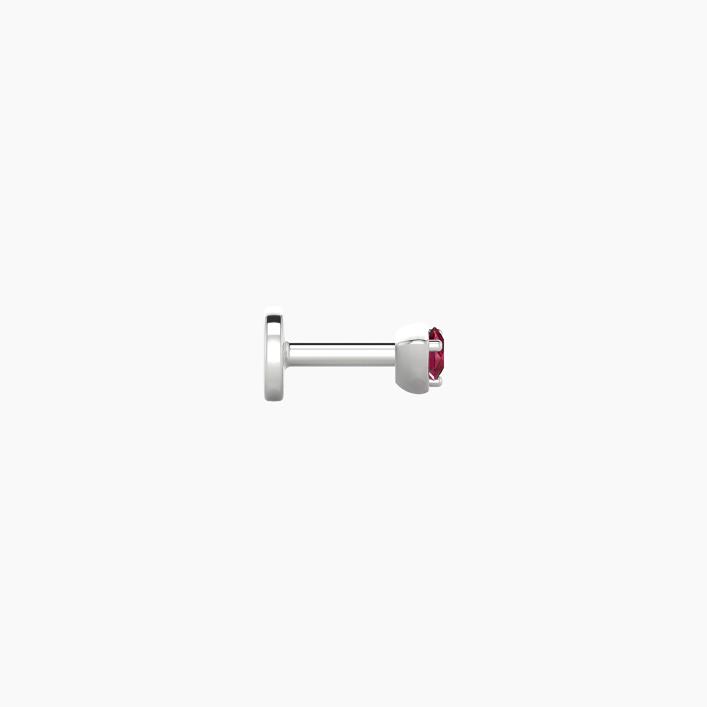 Leda | 18k White Gold 5 mm 3 mm Round Ruby Nostril Piercing