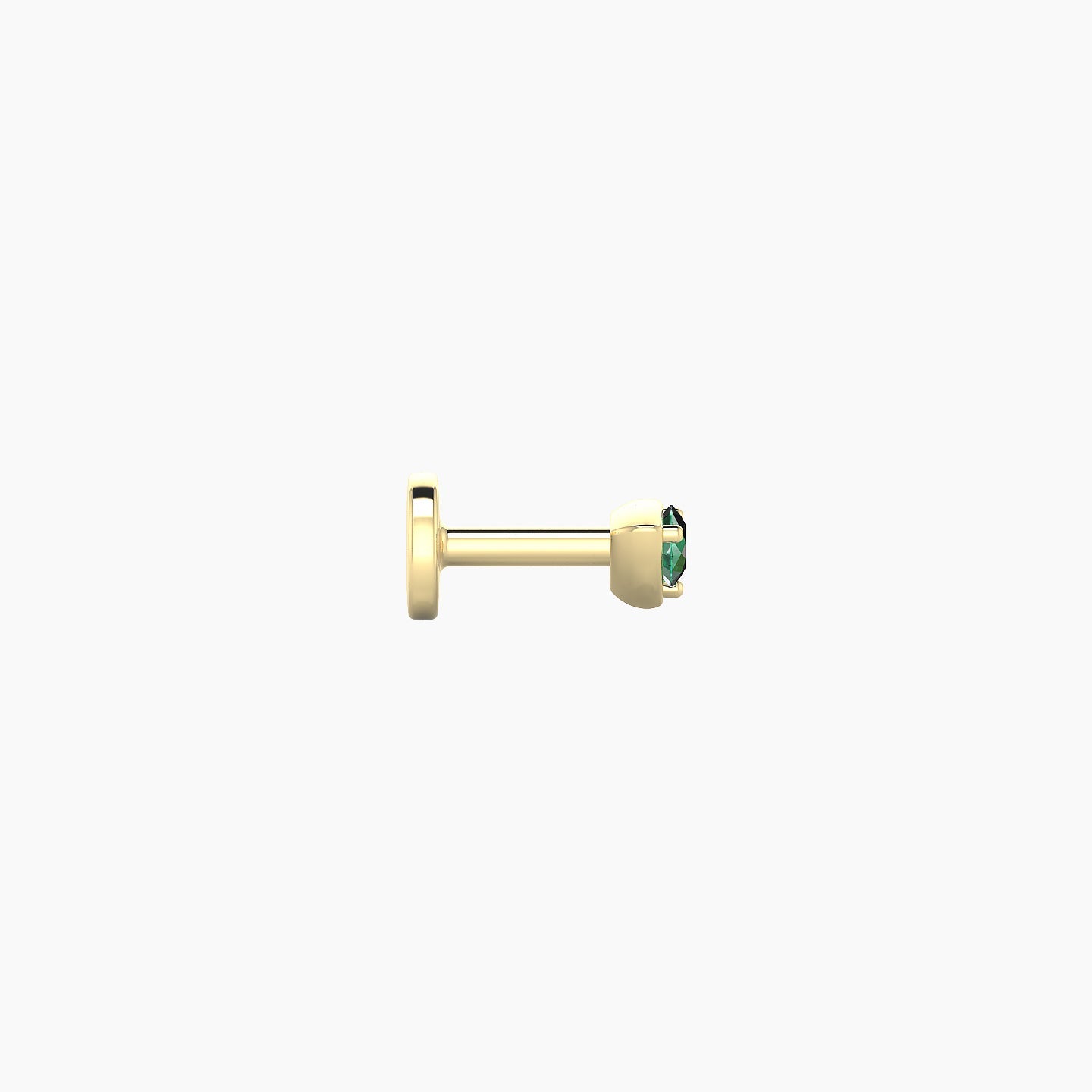 Leda | 18k Yellow Gold 5 mm 3 mm Round Emerald Nostril Piercing