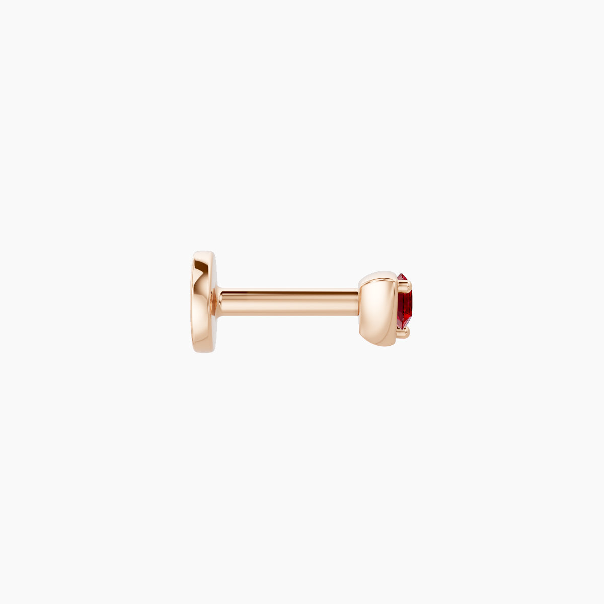 Leda | 18k Rose Gold 5 mm 3 mm Round Ruby Piercing