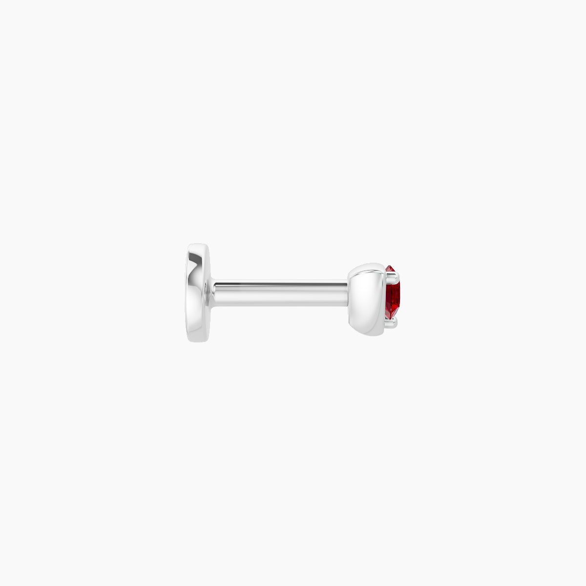 Leda | 18k White Gold 5 mm 3 mm Round Ruby Piercing