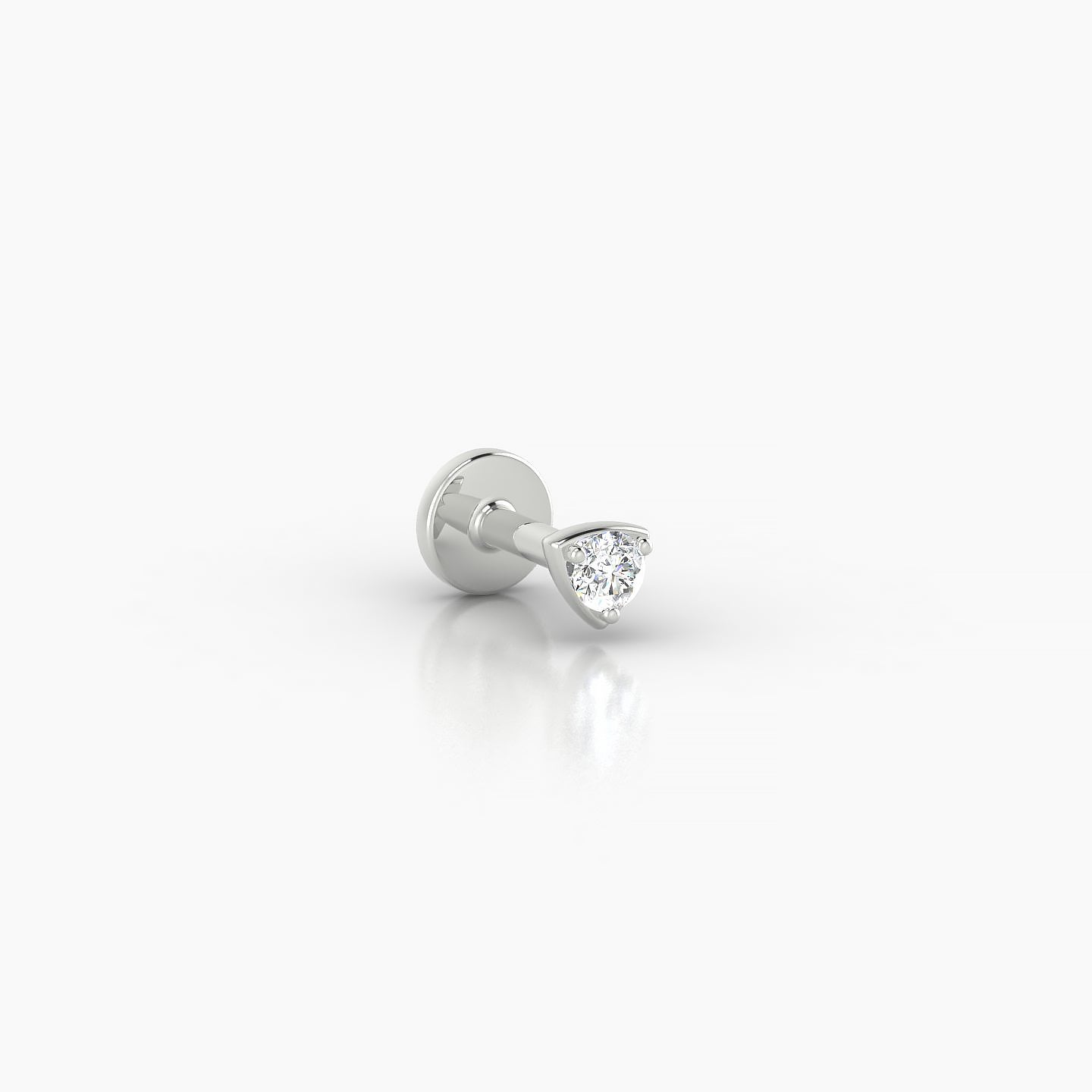 Leda | 18k White Gold 3 mm 5 mm Round Diamond Piercing