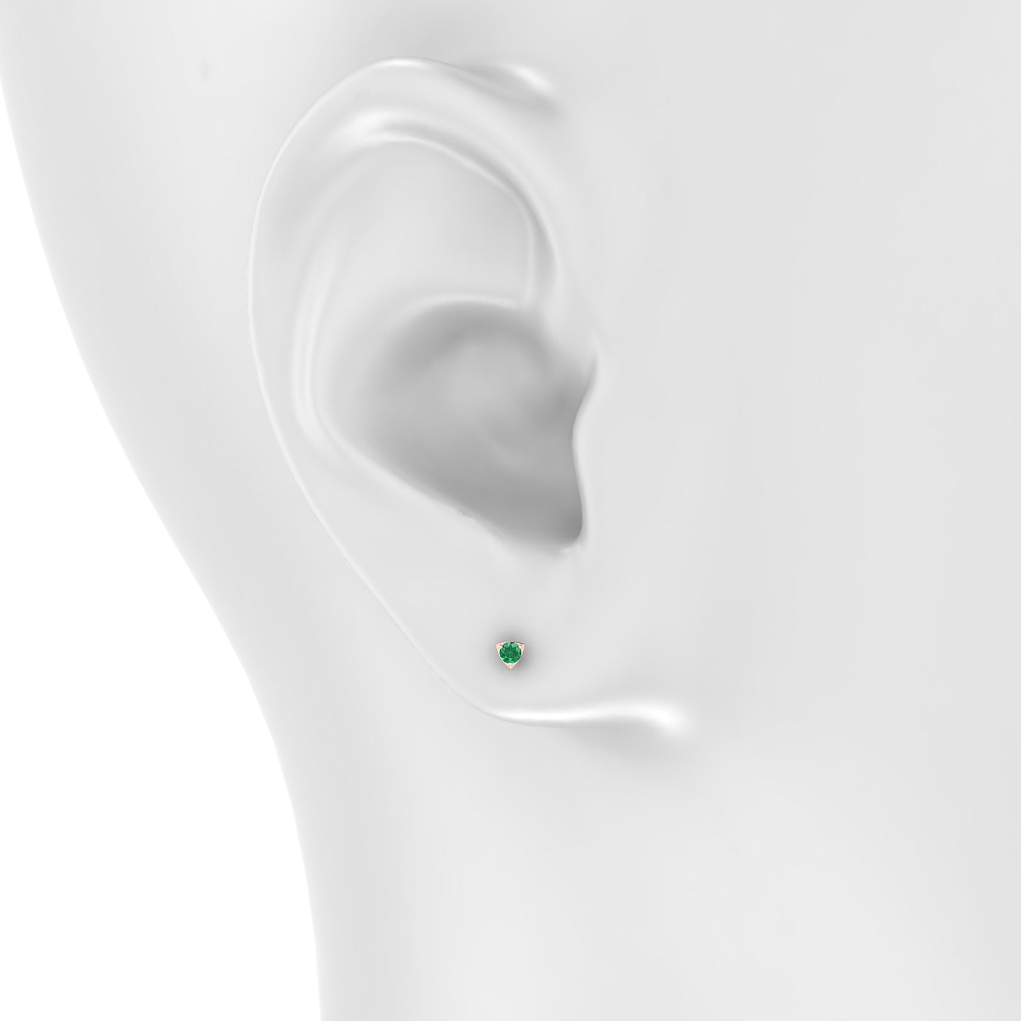 Leda | 18k Rose Gold 5 mm 3 mm Round Emerald Piercing