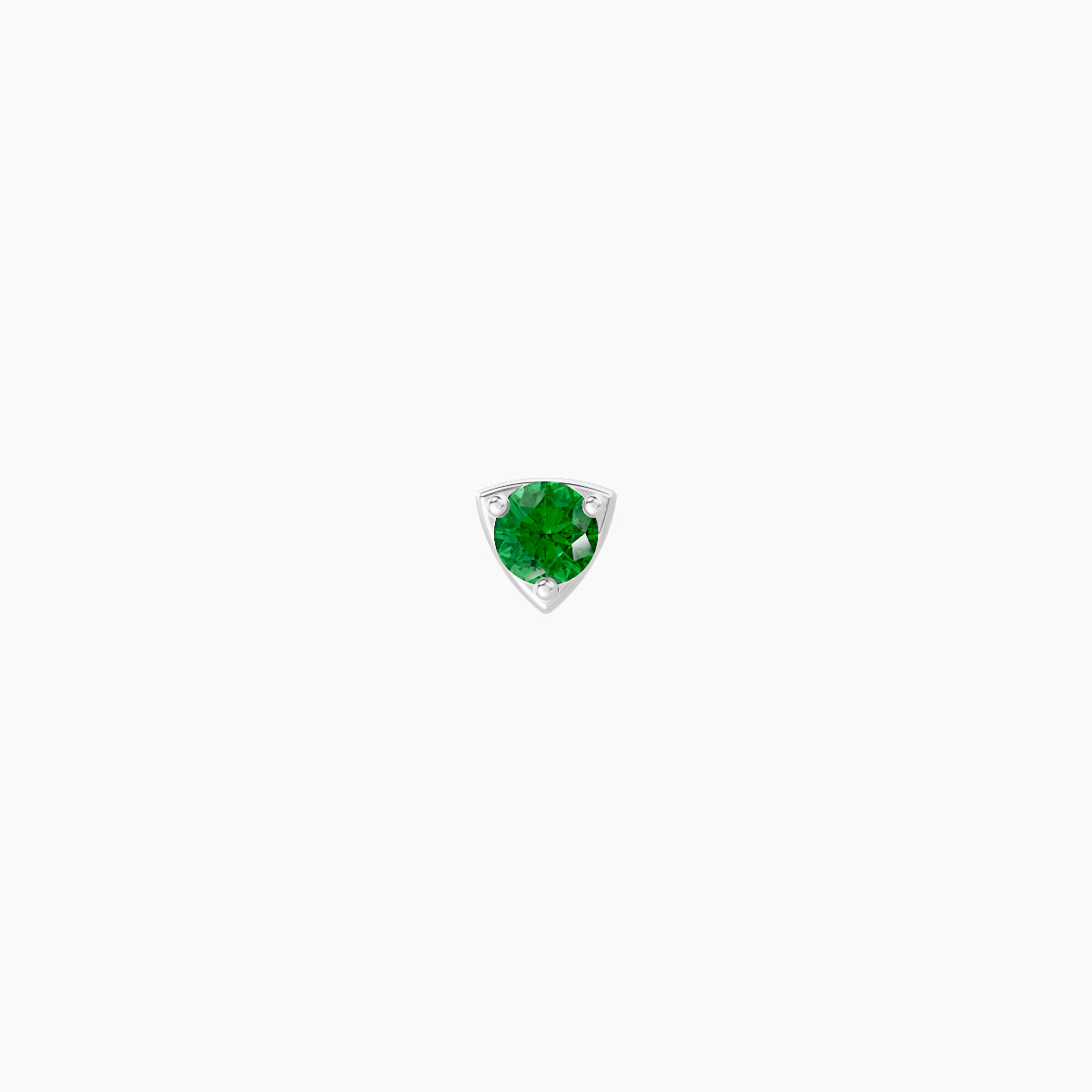 Leda | 18k White Gold 6.5 mm 3 mm Round Emerald Nose Piercing
