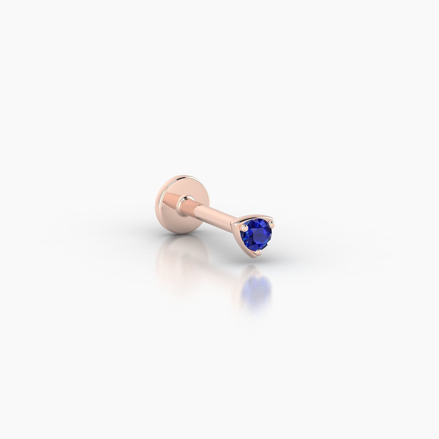 Leda | 18k Rose Gold 6.5 mm 3 mm Round Sapphire Nostril Piercing