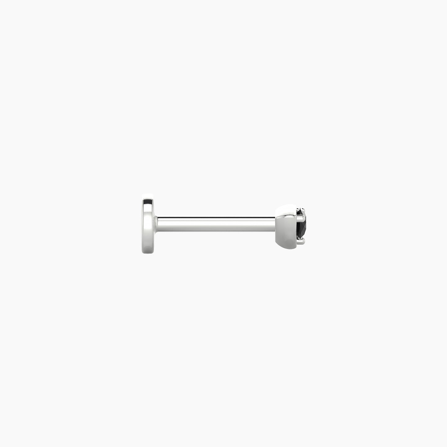 Leda | 18k White Gold 6.5 mm 3 mm Round Black Diamond Nostril Piercing