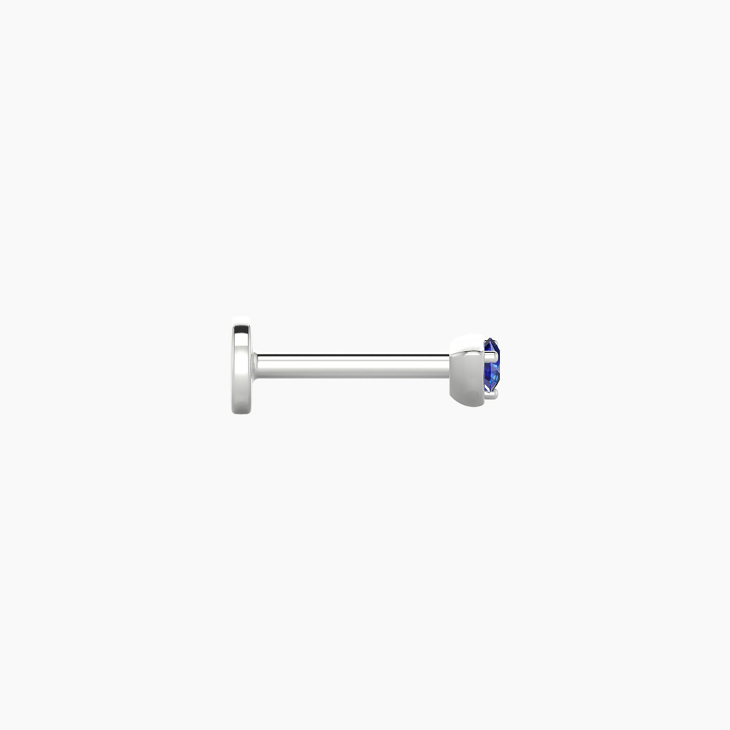 Leda | 18k White Gold 6.5 mm 3 mm Round Sapphire Nostril Piercing