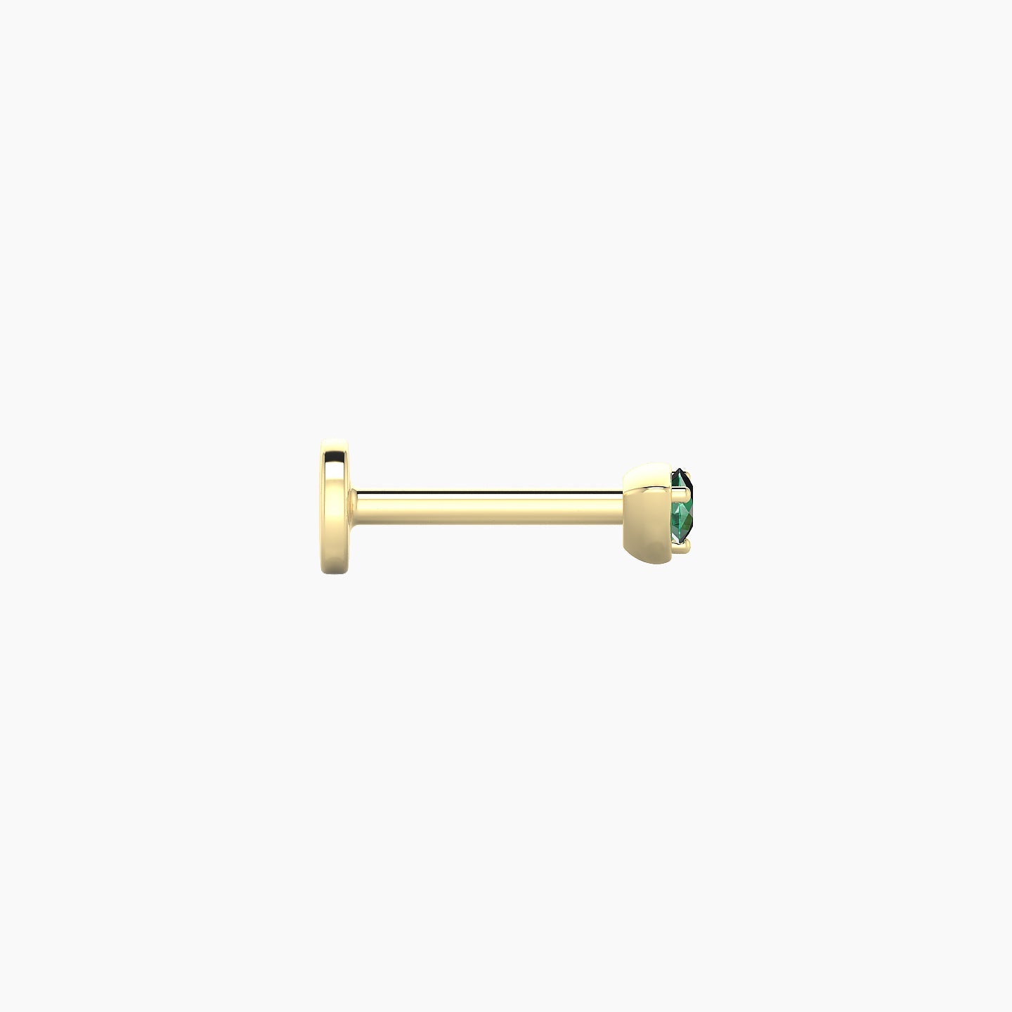 Leda | 18k Yellow Gold 6.5 mm 3 mm Round Emerald Nostril Piercing