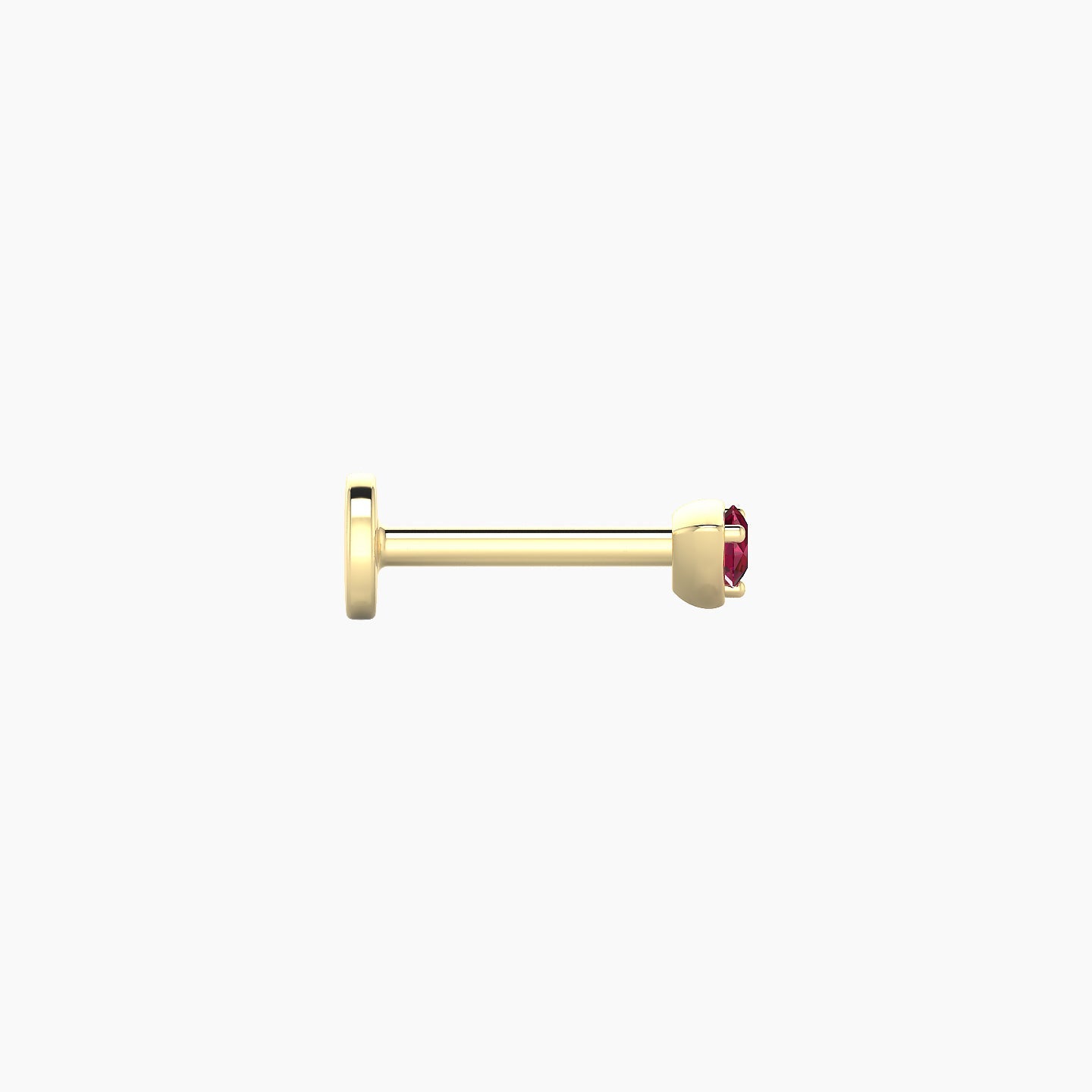 Leda | 18k Yellow Gold 6.5 mm 3 mm Round Ruby Nostril Piercing