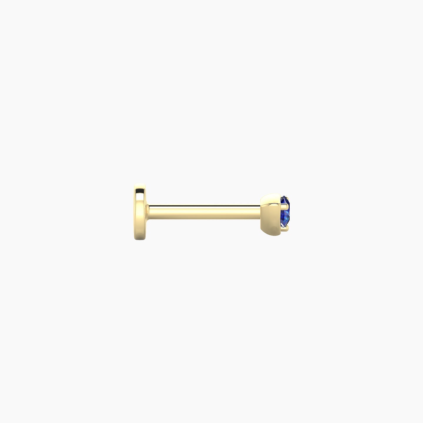 Leda | 18k Yellow Gold 6.5 mm 3 mm Round Sapphire Nostril Piercing