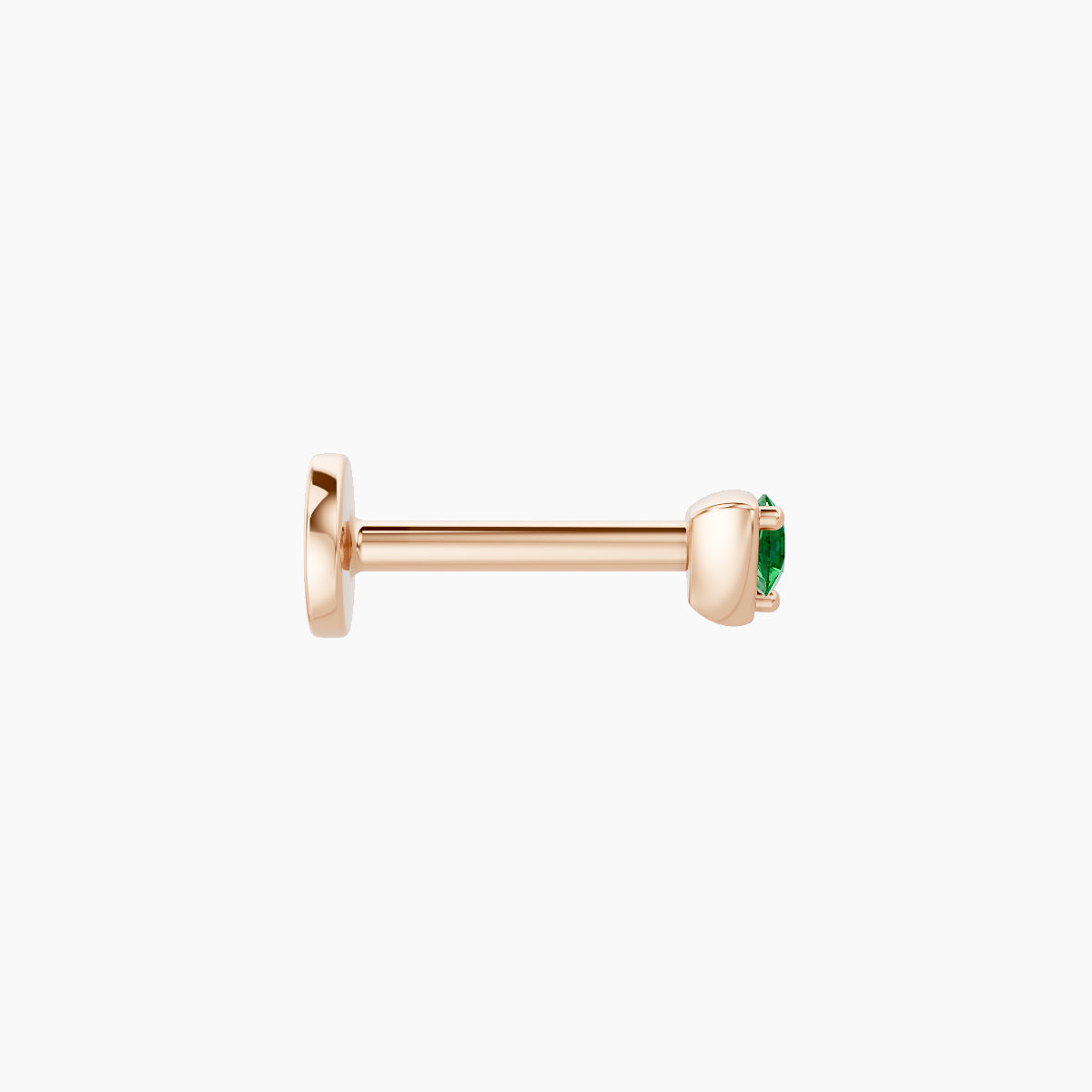 Leda | 18k Rose Gold 6.5 mm 3 mm Round Emerald Piercing