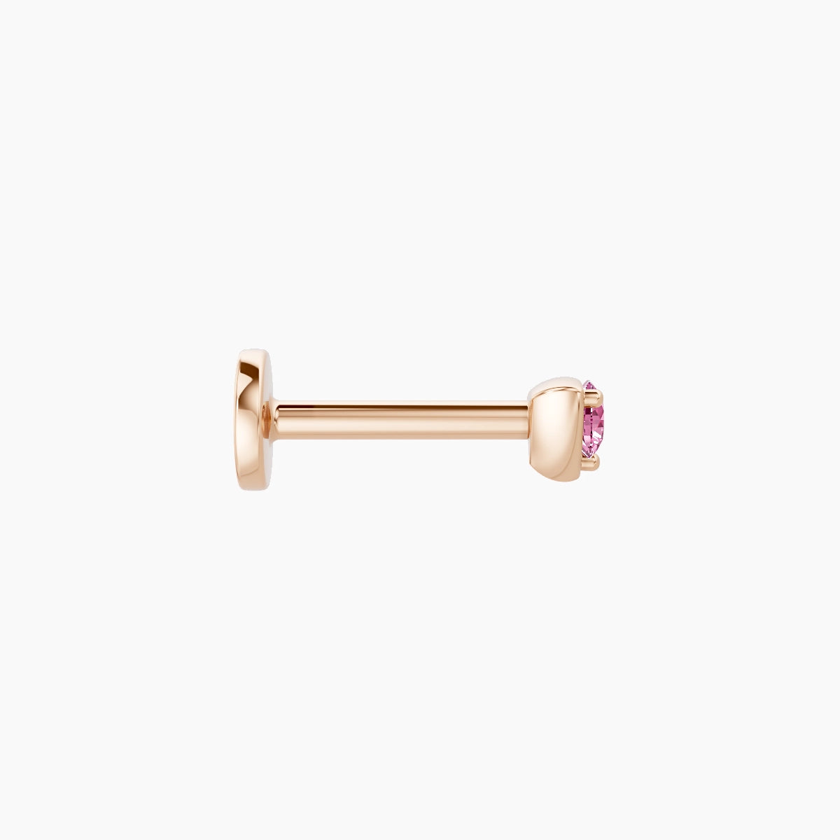 Leda | 18k Rose Gold 6.5 mm 3 mm Round Pink Sapphire Piercing