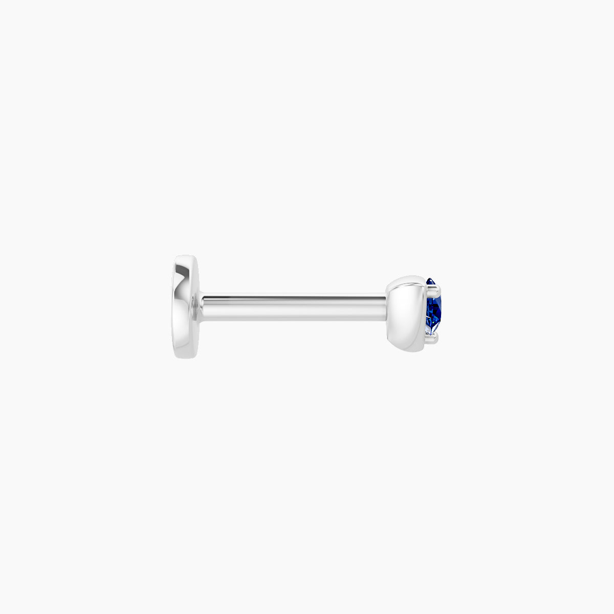 Leda | 18k White Gold 6.5 mm 3 mm Round Sapphire Piercing