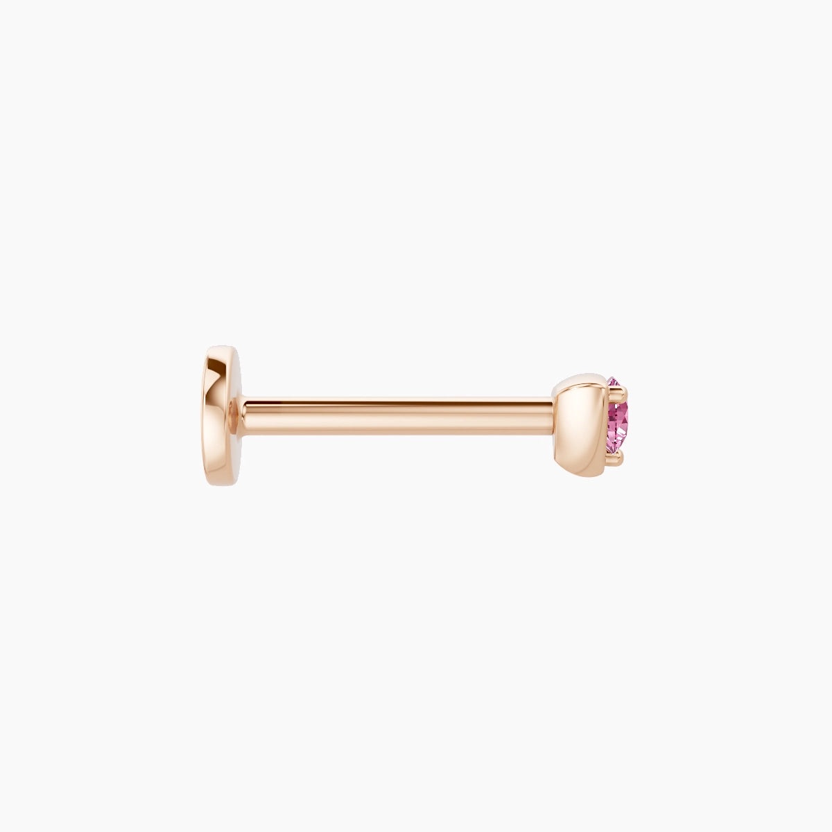 Leda | 18k Rose Gold 8 mm 3 mm Round Pink Sapphire Piercing