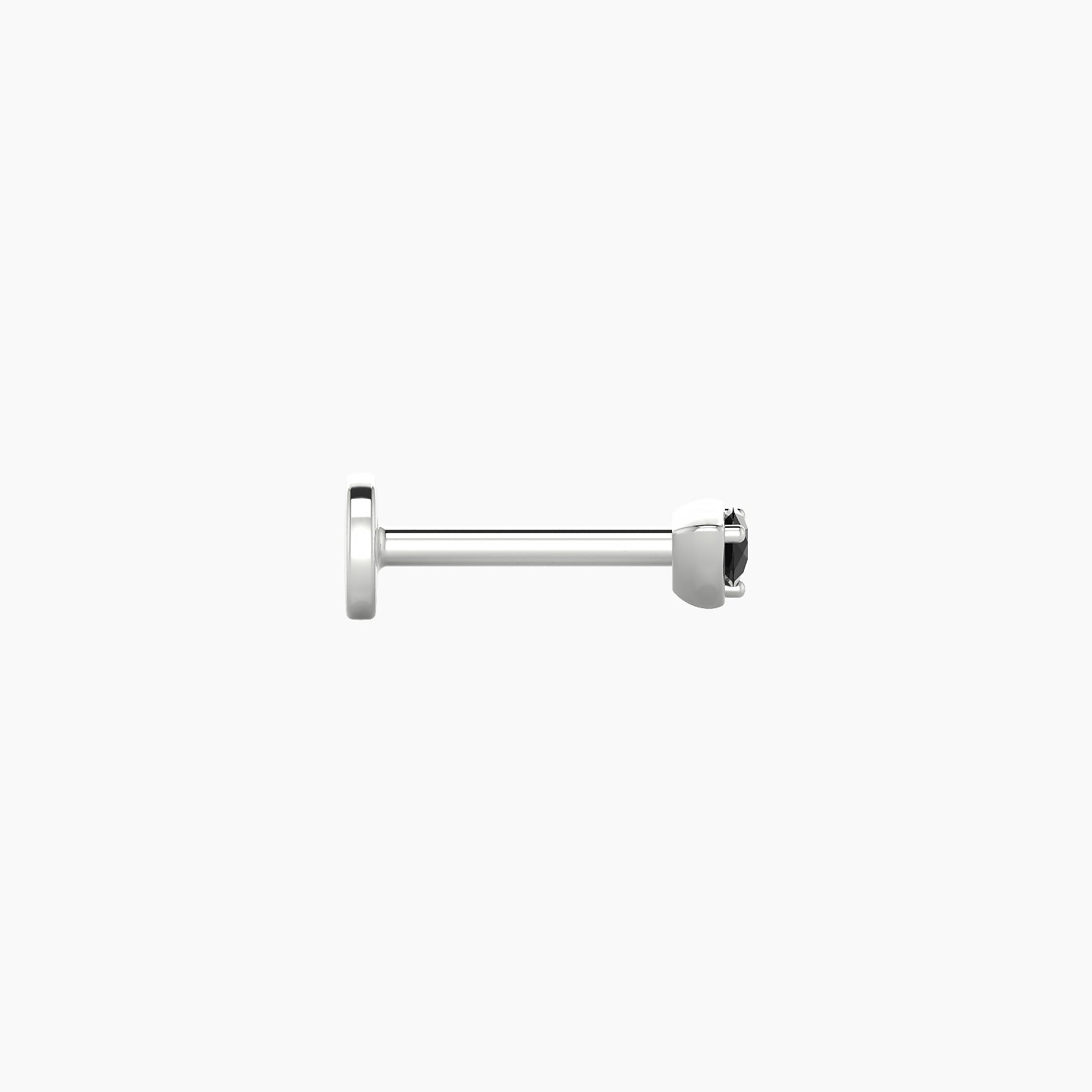 Leda | 18k White Gold 8 mm 3 mm Round Black Diamond Piercing