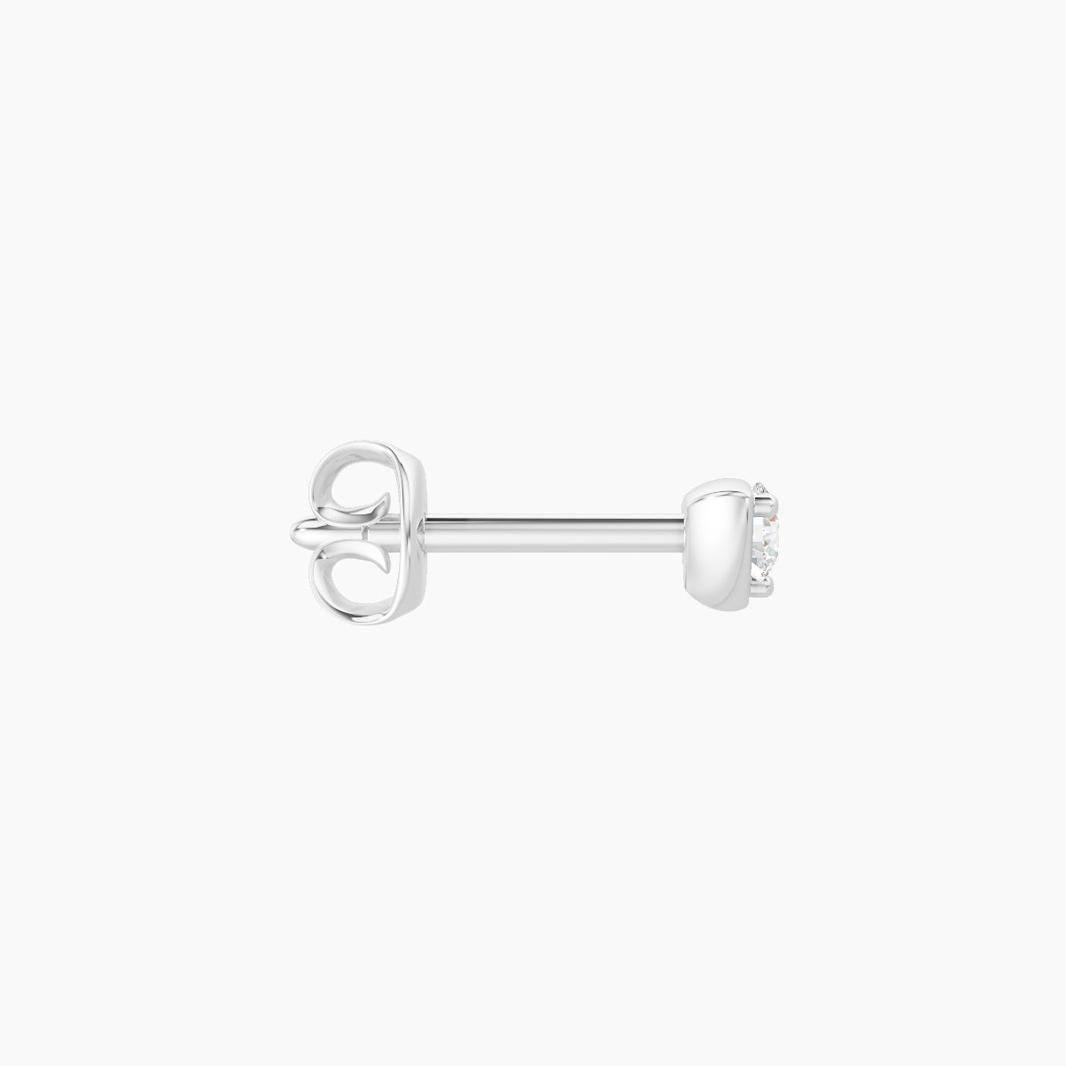 Leda | 18k White Gold 3 mm Round Diamond Earring
