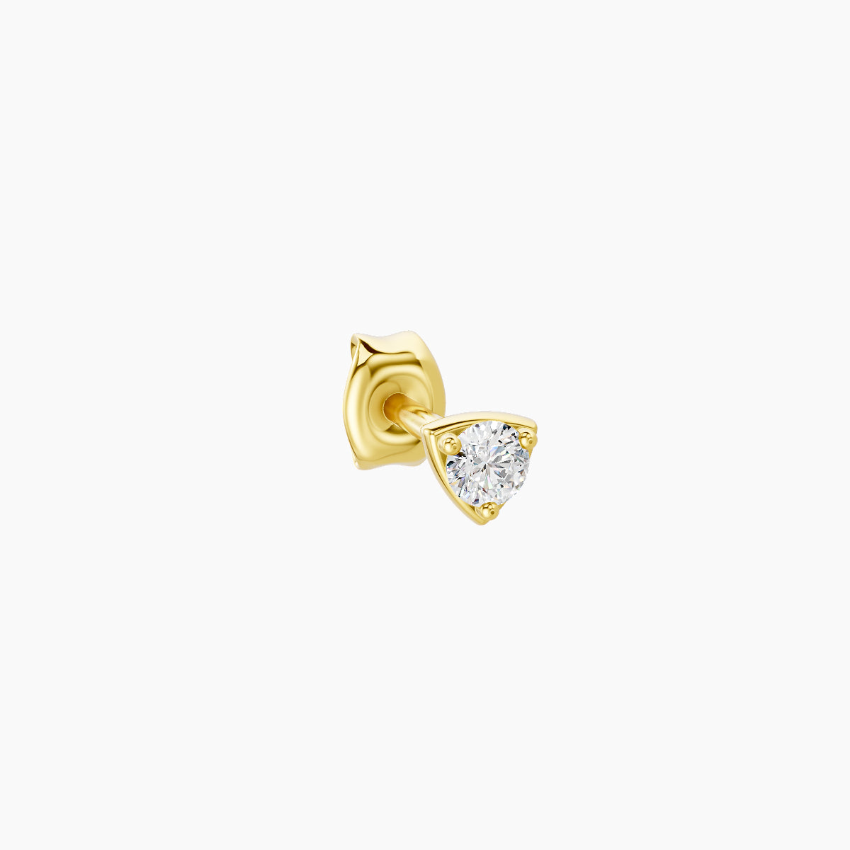 Leda | 18k Yellow Gold 3 mm Round Diamond Earring