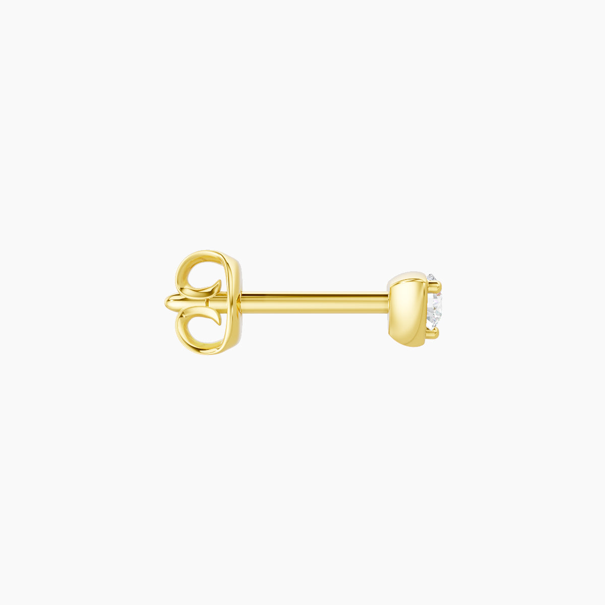 Leda | 18k Yellow Gold 3 mm Round Diamond Earring