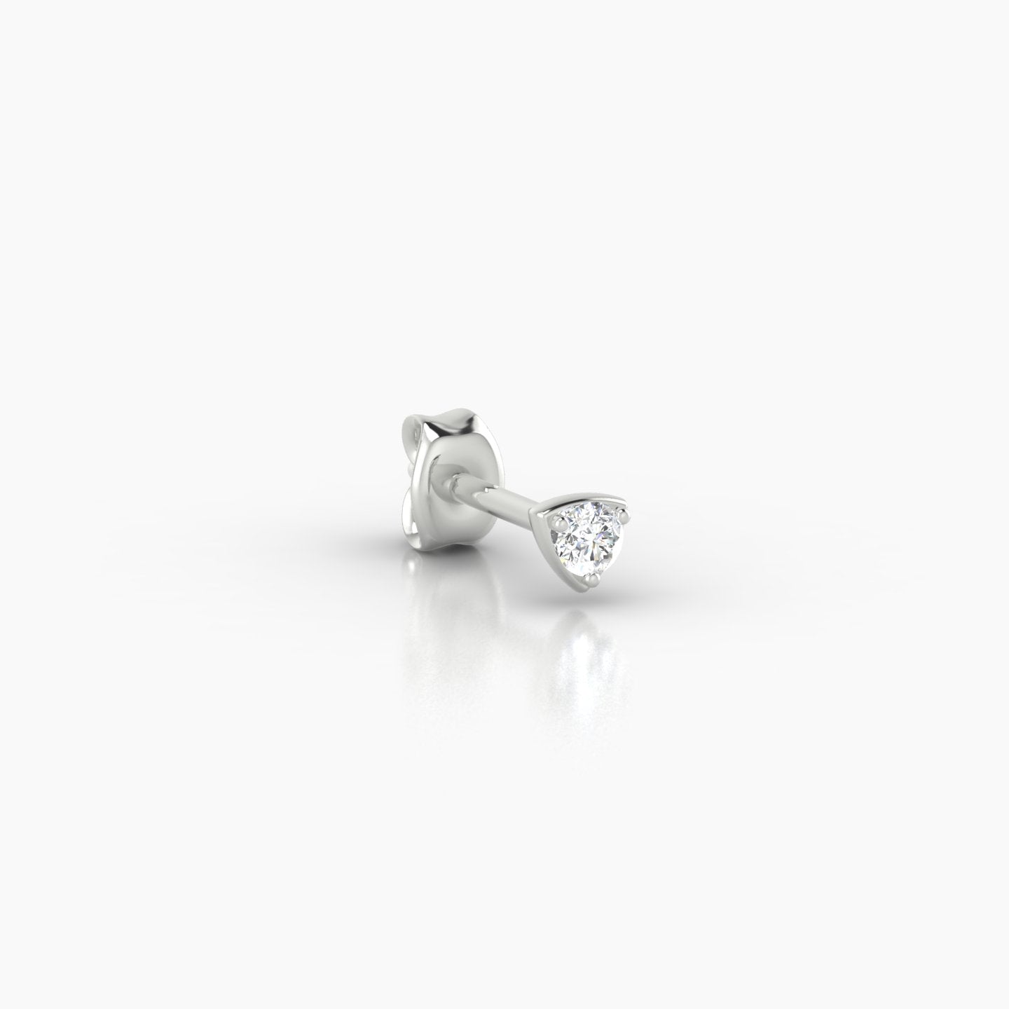 Leda | 18k White Gold 3 mm Round Diamond Earring