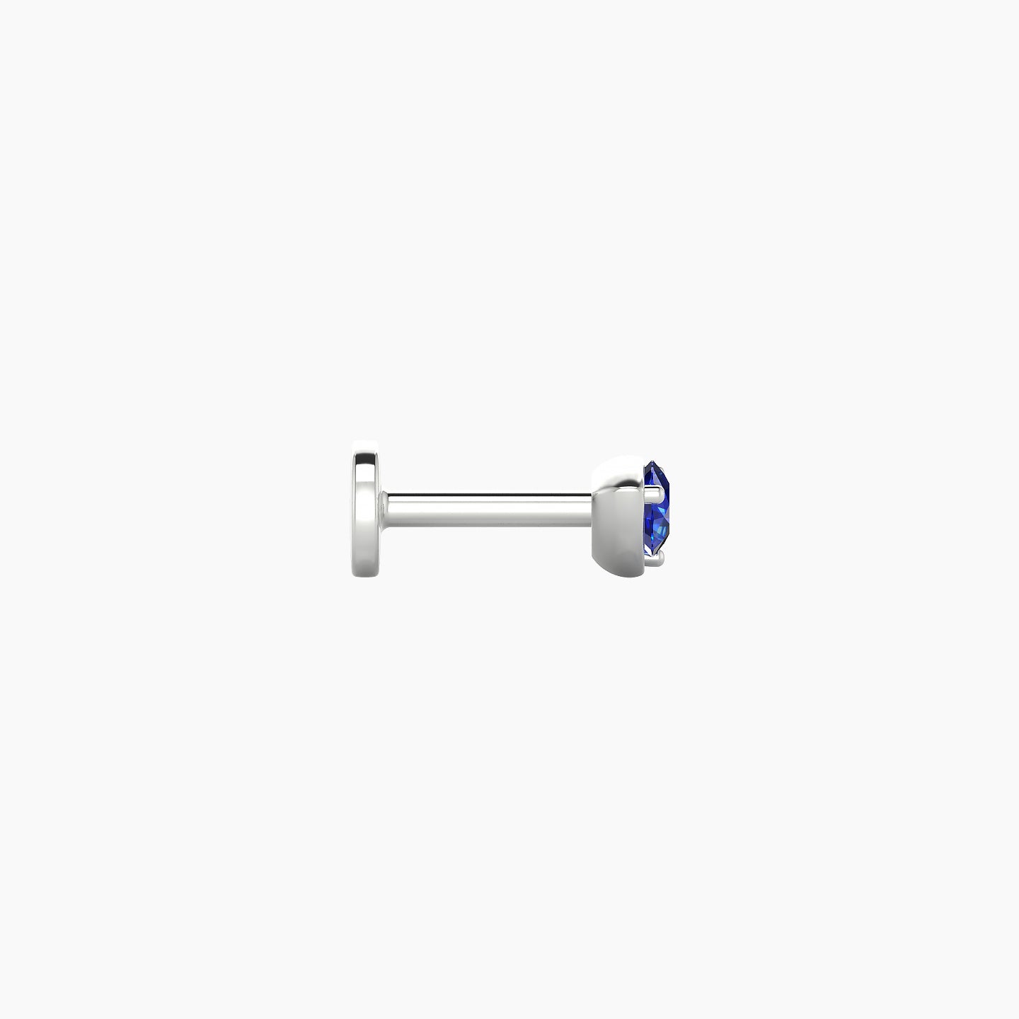 Leda | 18k White Gold 5 mm 3.5 mm Round Sapphire Nostril Piercing