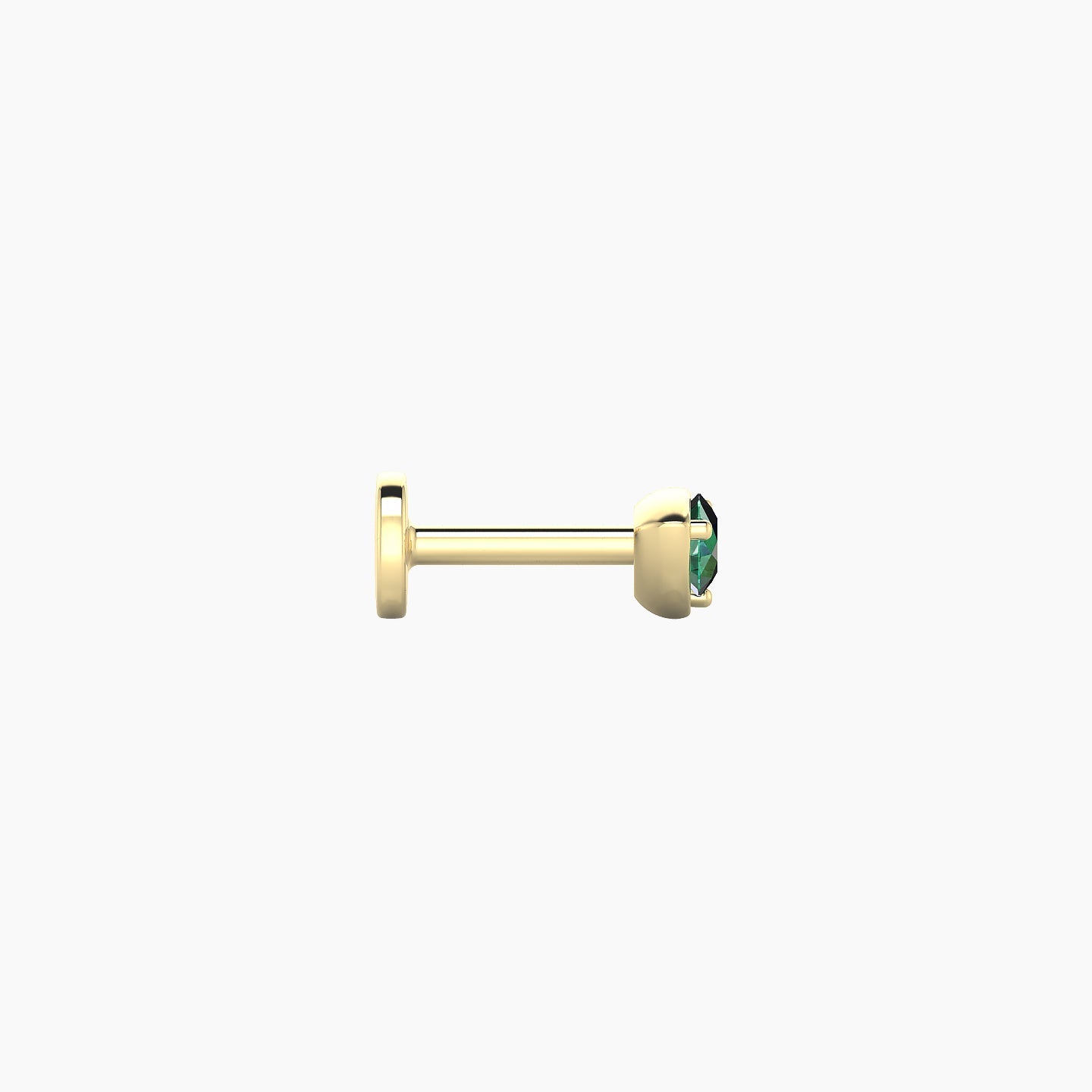 Leda | 18k Yellow Gold 5 mm 3.5 mm Round Emerald Nostril Piercing