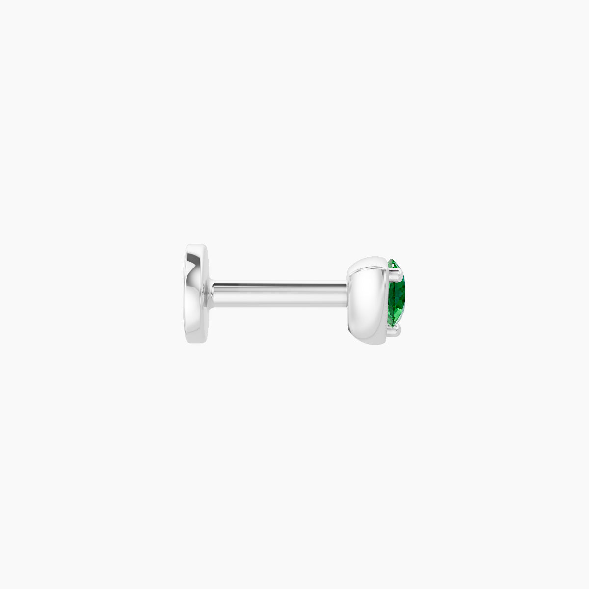Leda | 18k White Gold 5 mm 3.5 mm Round Emerald Piercing