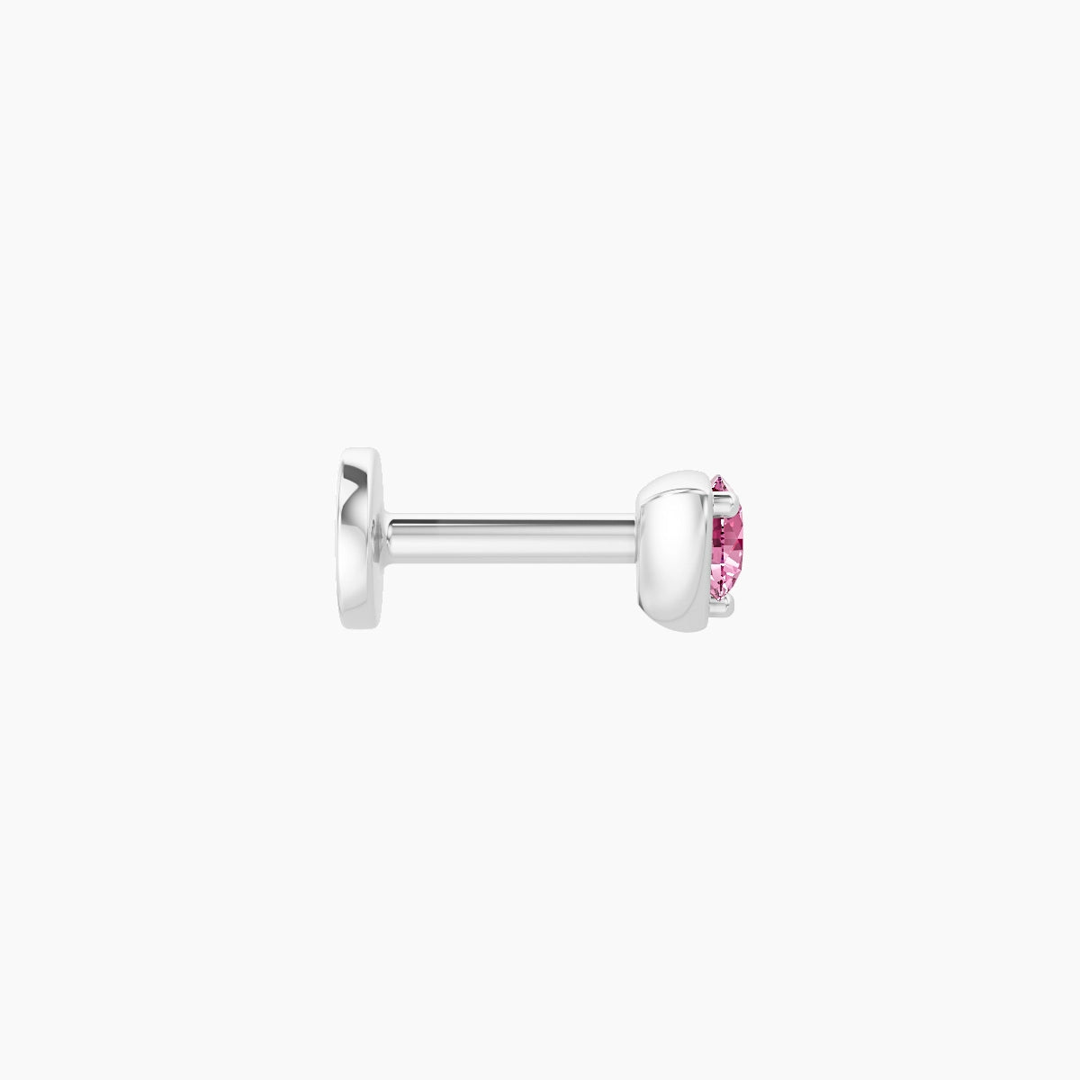 Leda | 18k White Gold 5 mm 3.5 mm Round Pink Sapphire Piercing