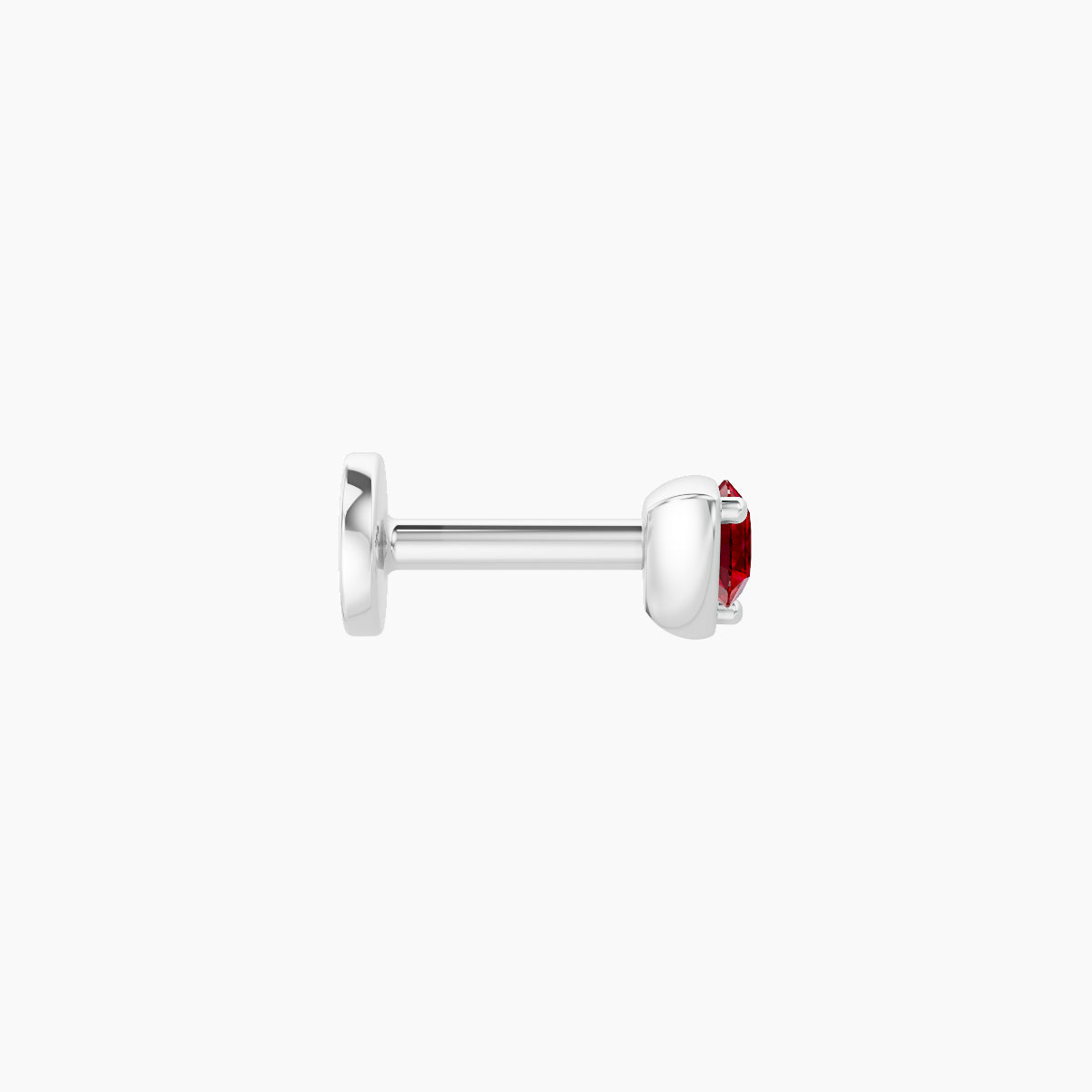 Leda | 18k White Gold 5 mm 3.5 mm Round Ruby Piercing