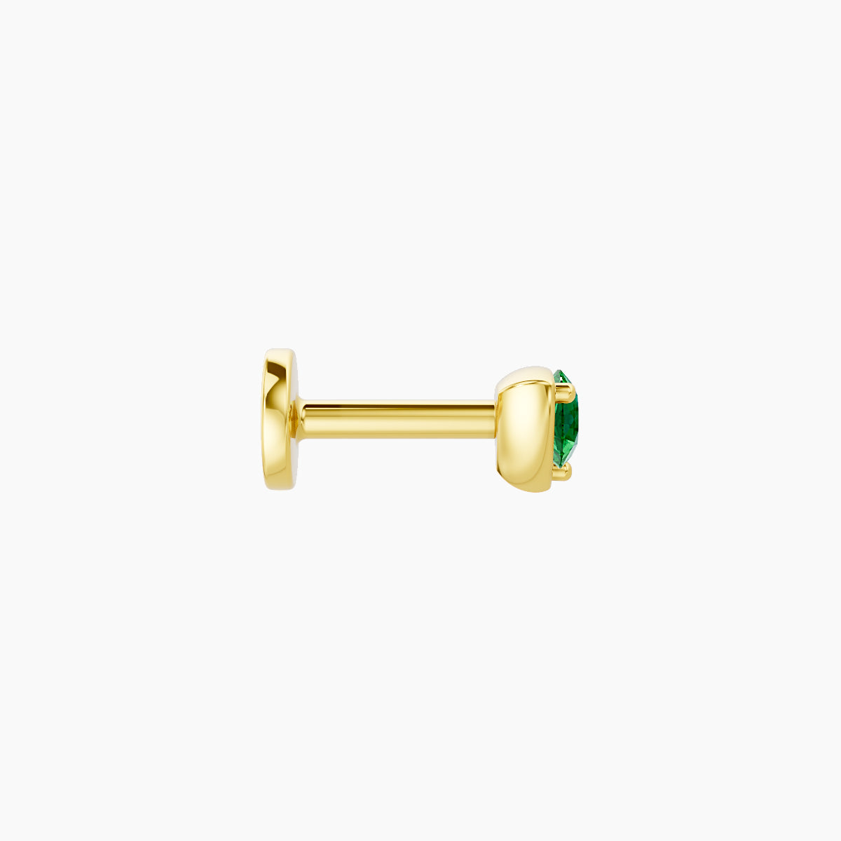 Leda | 18k Yellow Gold 5 mm 3.5 mm Round Emerald Piercing