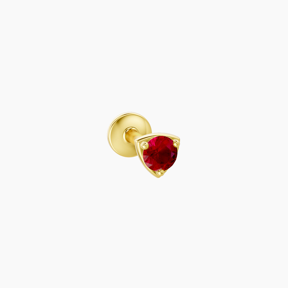 Leda | 18k Yellow Gold 5 mm 3.5 mm Round Ruby Piercing