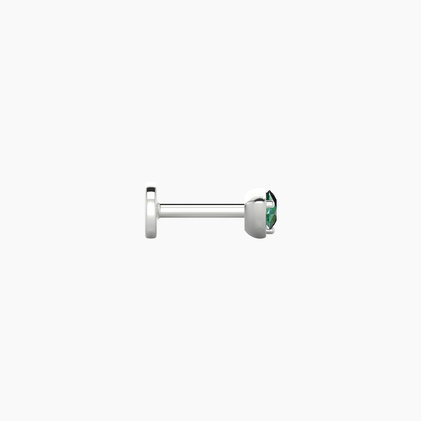 Leda | 18k White Gold 5 mm 3.5 mm Round Emerald Piercing