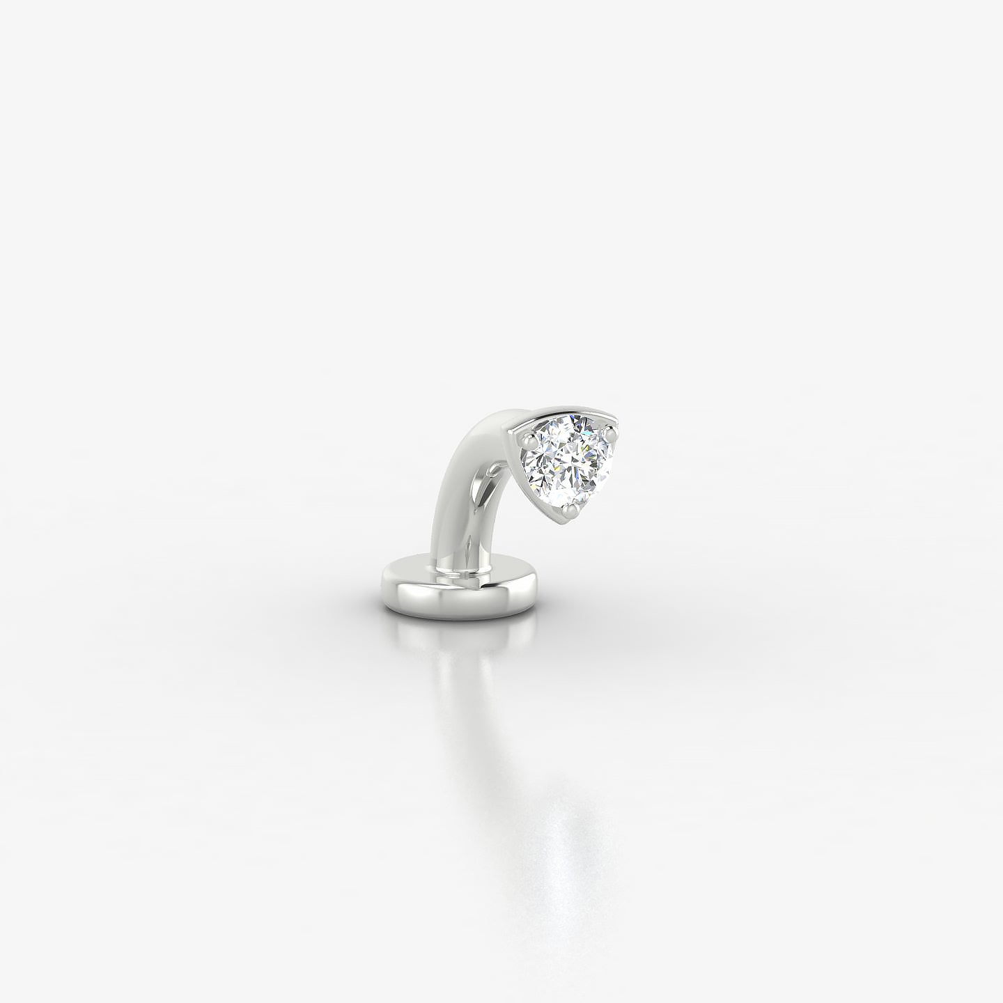 Leda | 18k White Gold 3.5 mm 6 mm Round Diamond Floating Navel Piercing