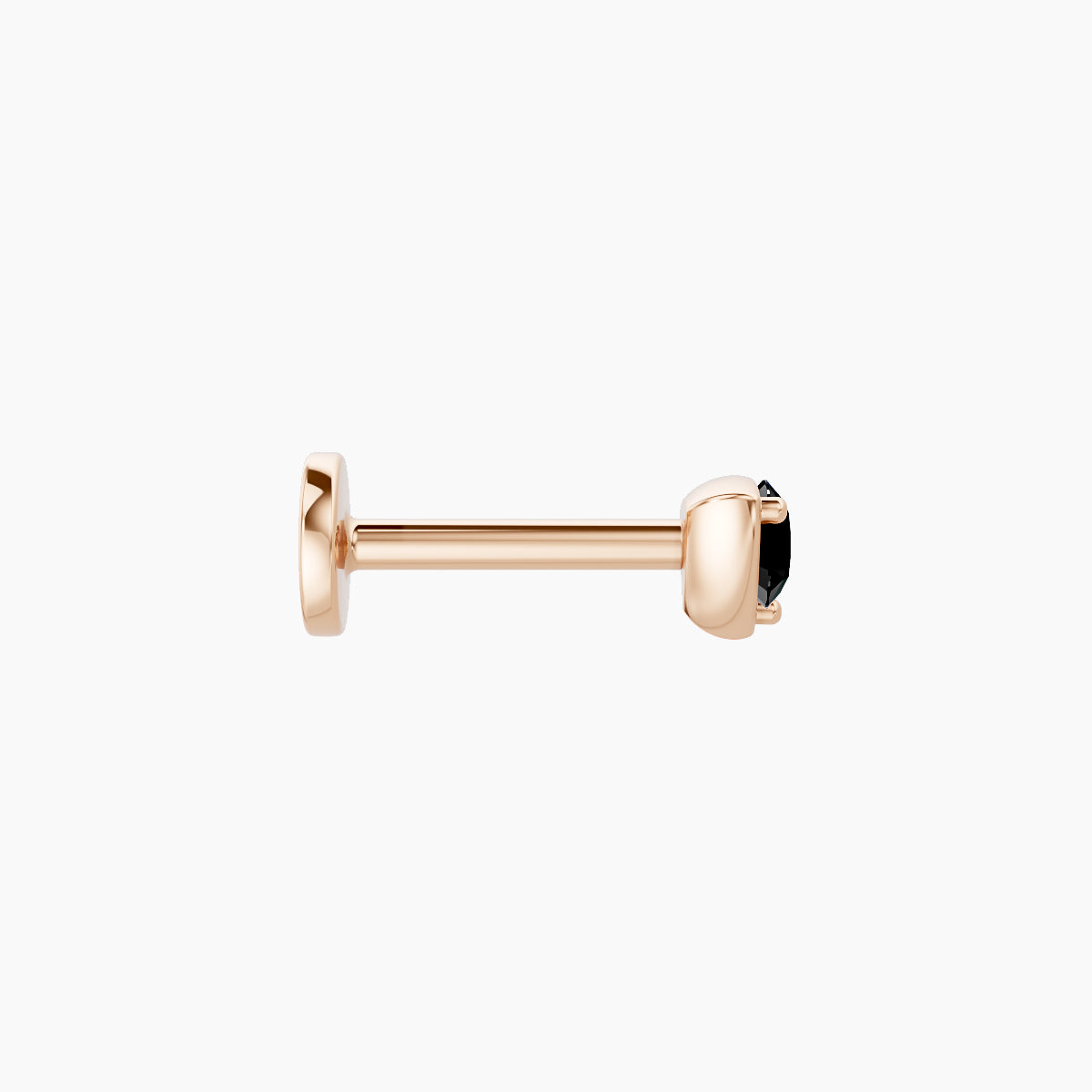 Leda | 18k Rose Gold 6.5 mm 3.5 mm Round Black Diamond Nose Piercing