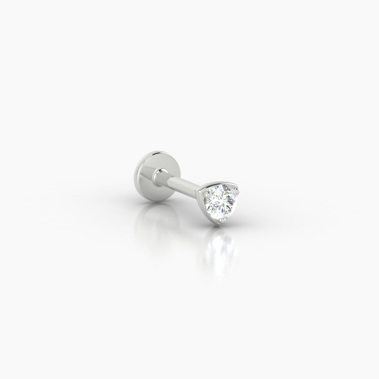 Leda | 18k White Gold 3.5 mm 6.5 mm Round Diamond Nostril Piercing