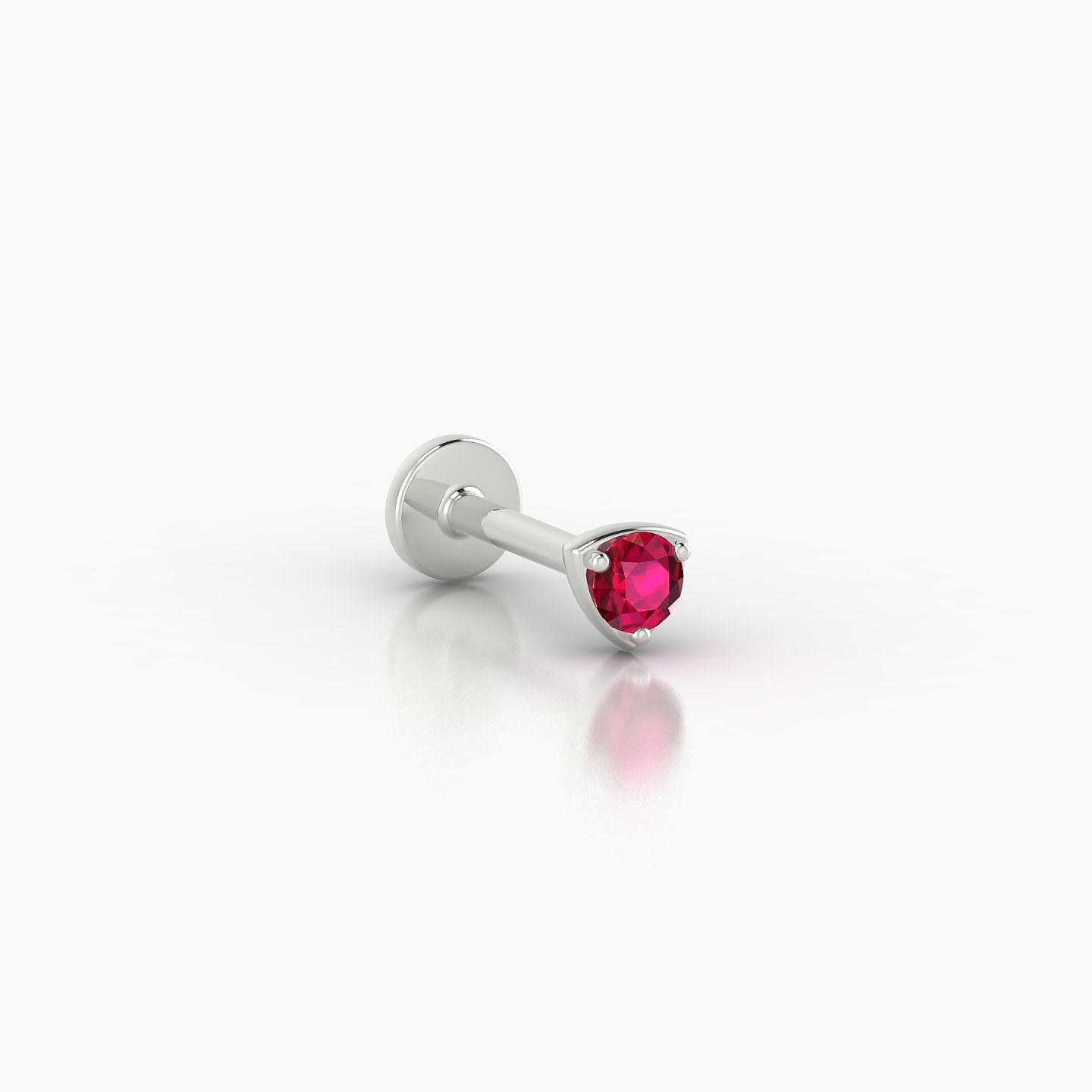 Leda | 18k White Gold 6.5 mm 3.5 mm Round Ruby Nostril Piercing