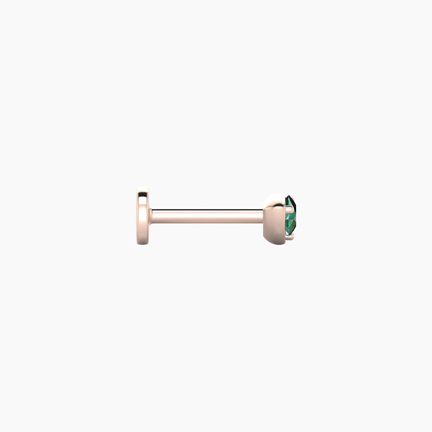 Leda | 18k Rose Gold 6.5 mm 3.5 mm Round Emerald Nostril Piercing