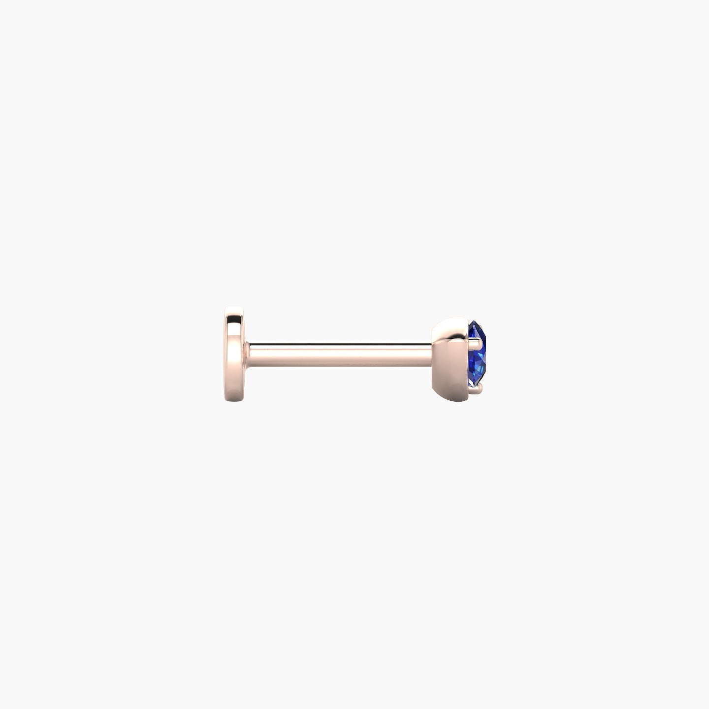 Leda | 18k Rose Gold 6.5 mm 3.5 mm Round Sapphire Nostril Piercing