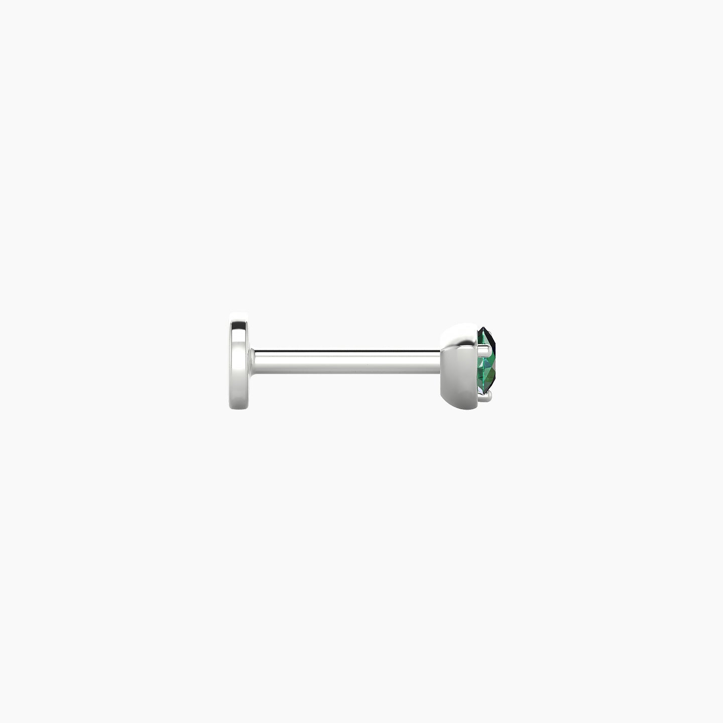 Leda | 18k White Gold 6.5 mm 3.5 mm Round Emerald Nostril Piercing