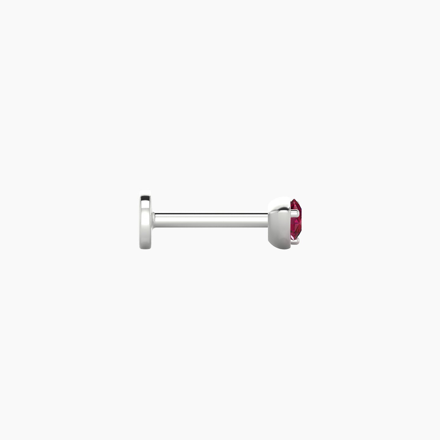 Leda | 18k White Gold 6.5 mm 3.5 mm Round Ruby Nostril Piercing